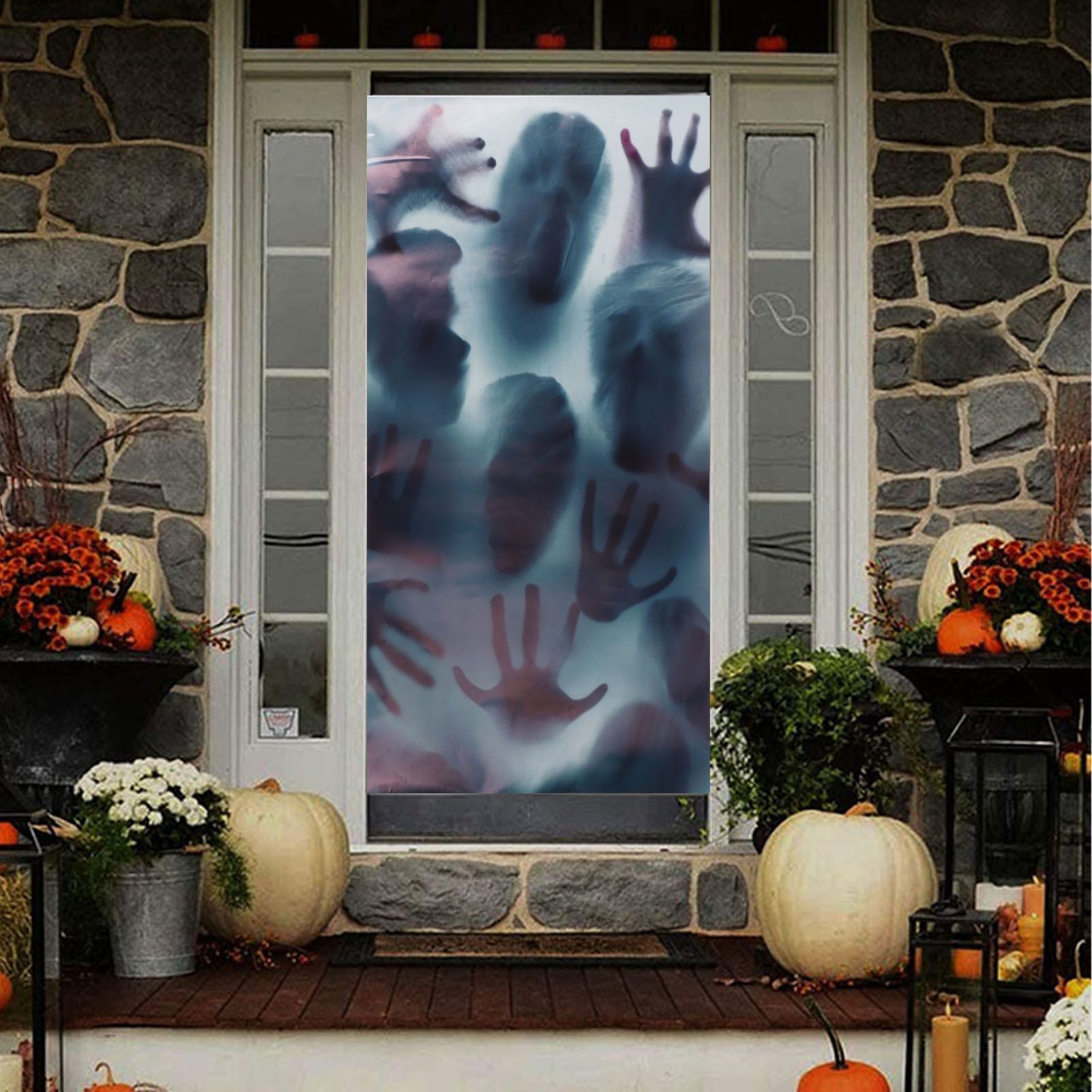 Halloween Decorations PVC Large Halloween Window Cling Scary Halloween Window view 12