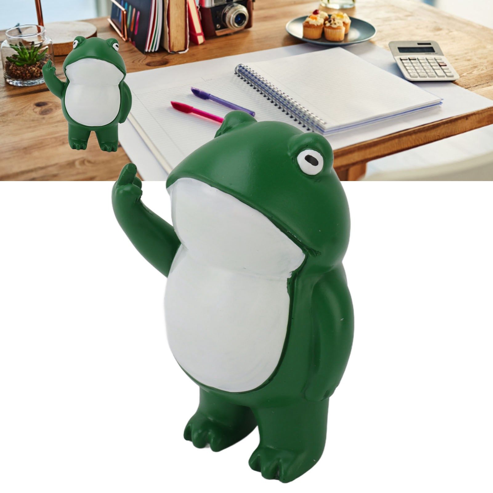 Middle Finger Frog Ornament Outdoor Patio Quirky Little Frog Ornament for Home view 12
