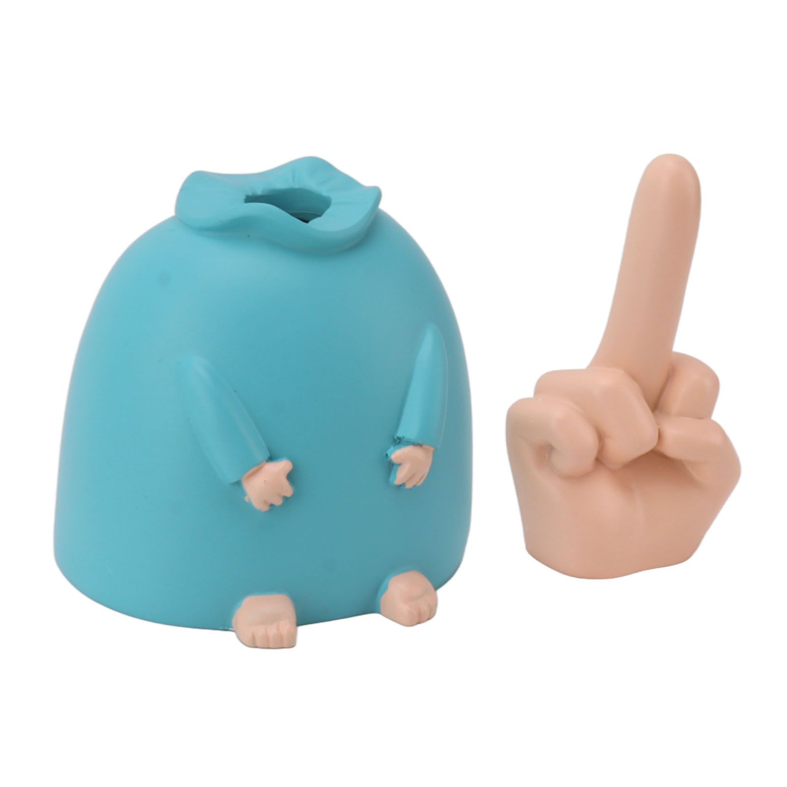 Funny Middle Finger Statue Bright Color Exquisite Engraving Finger Man view 4