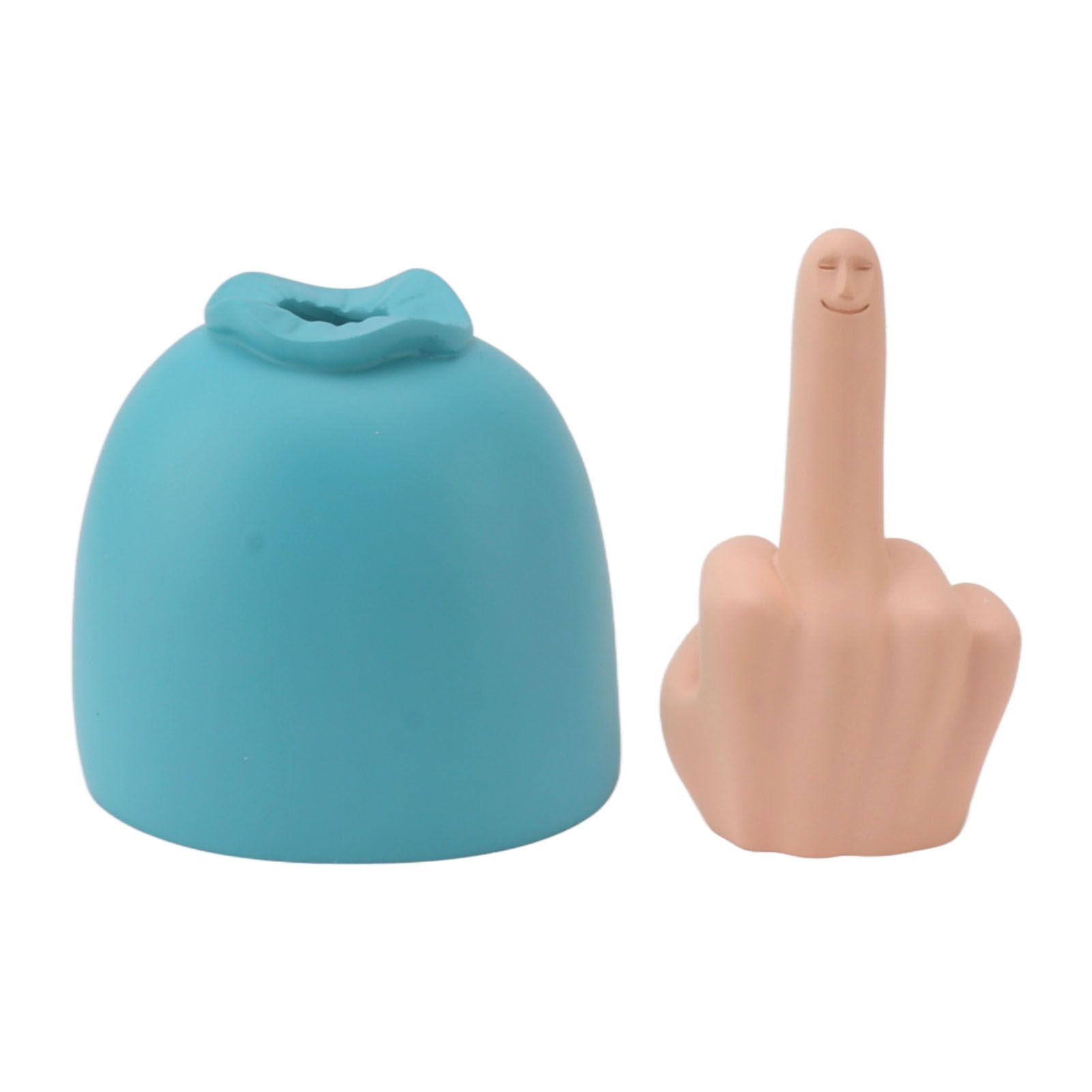 Funny Middle Finger Statue Bright Color Exquisite Engraving Finger Man view 5