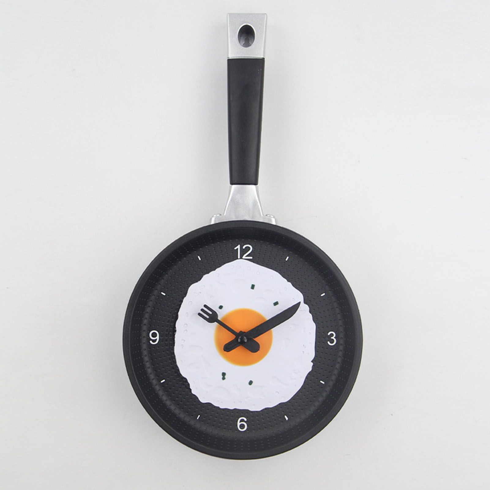 Wall Clock ABS Fried Egg Frying Pan Shape Silent Battery Operated Wall Clock view 10