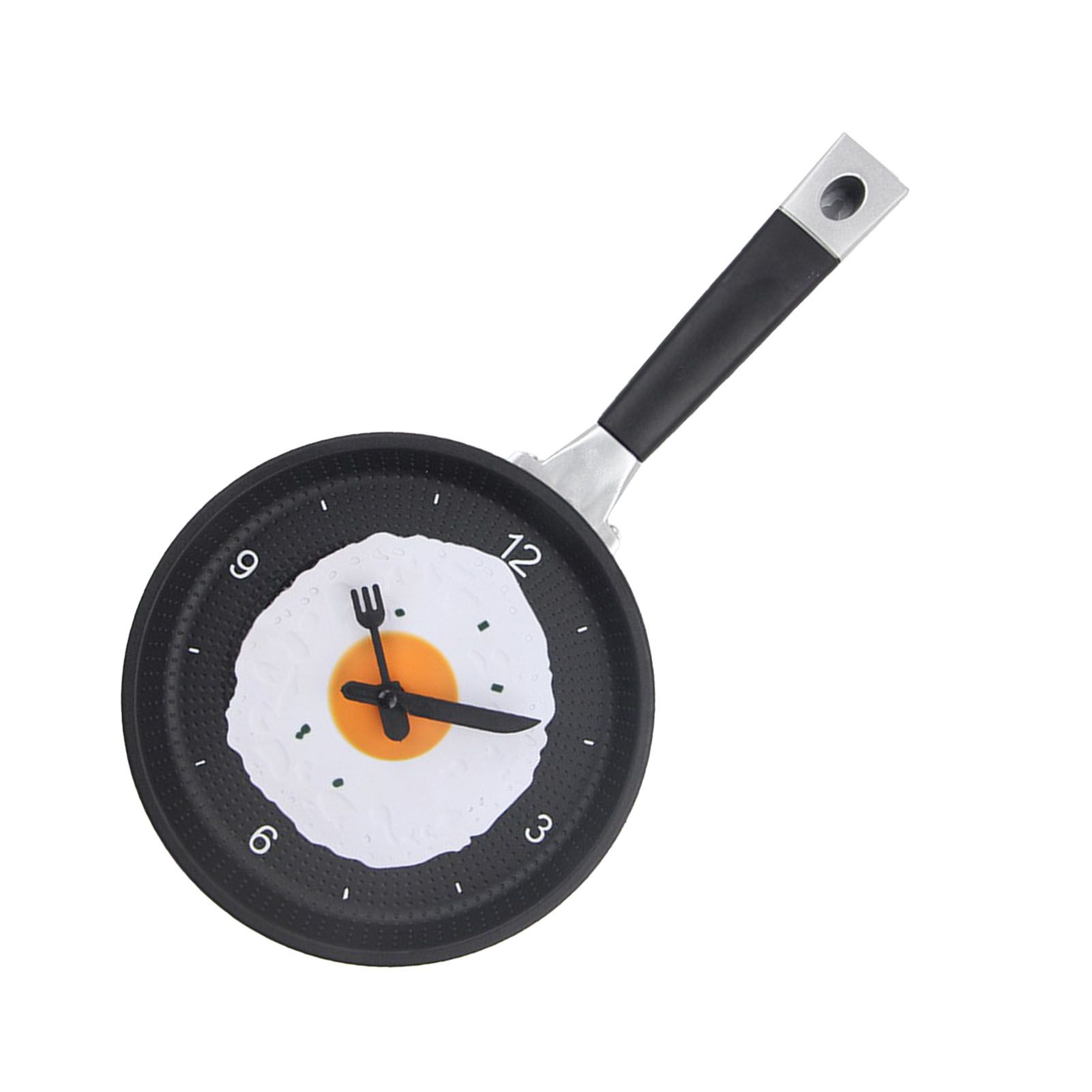 Wall Clock ABS Fried Egg Frying Pan Shape Silent Battery Operated Wall Clock view 2