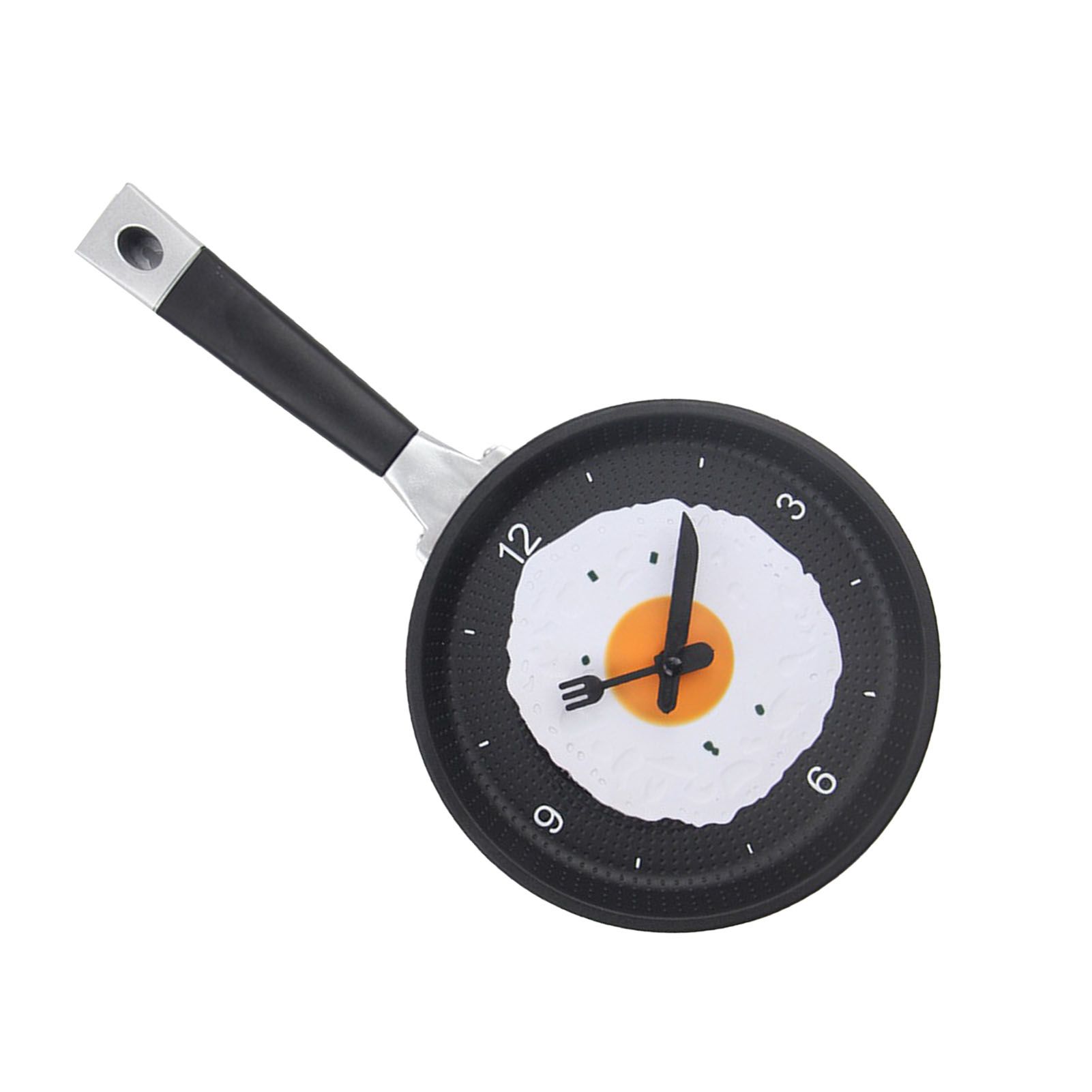 Wall Clock ABS Fried Egg Frying Pan Shape Silent Battery Operated Wall Clock view 3