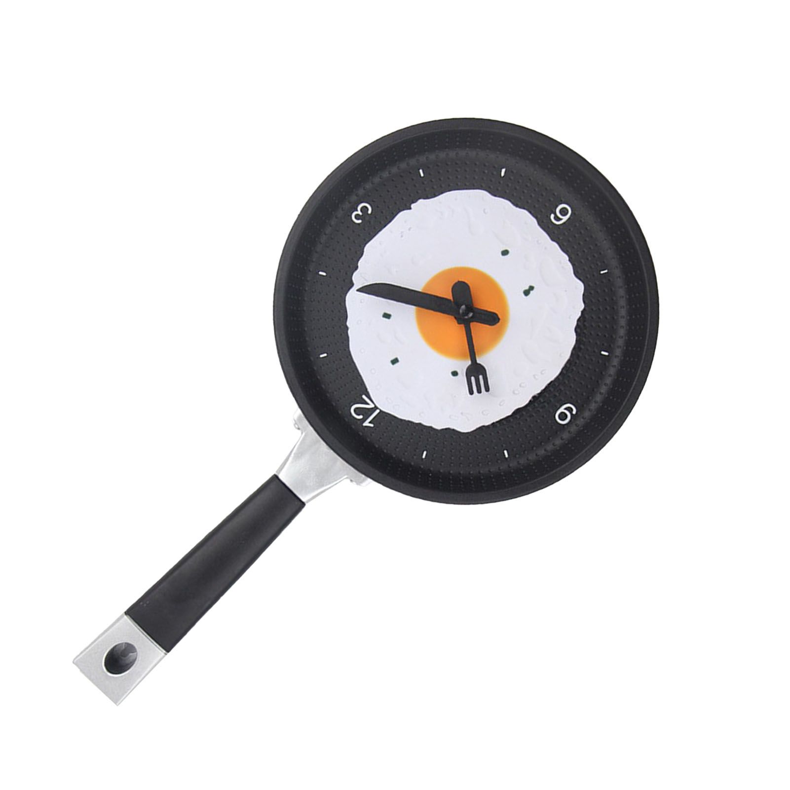 Wall Clock ABS Fried Egg Frying Pan Shape Silent Battery Operated Wall Clock view 4