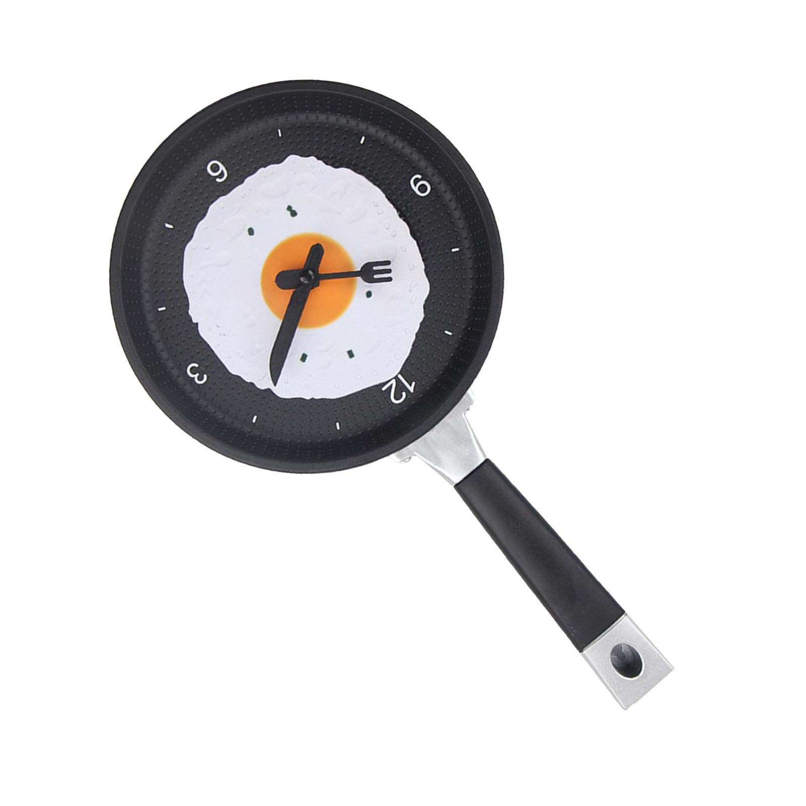 Wall Clock ABS Fried Egg Frying Pan Shape Silent Battery Operated Wall Clock view 10
