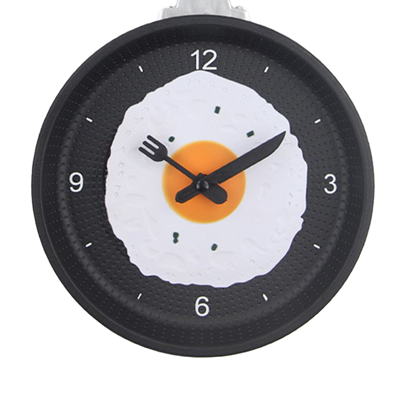 Wall Clock ABS Fried Egg Frying Pan Shape Silent Battery Operated Wall Clock view 12
