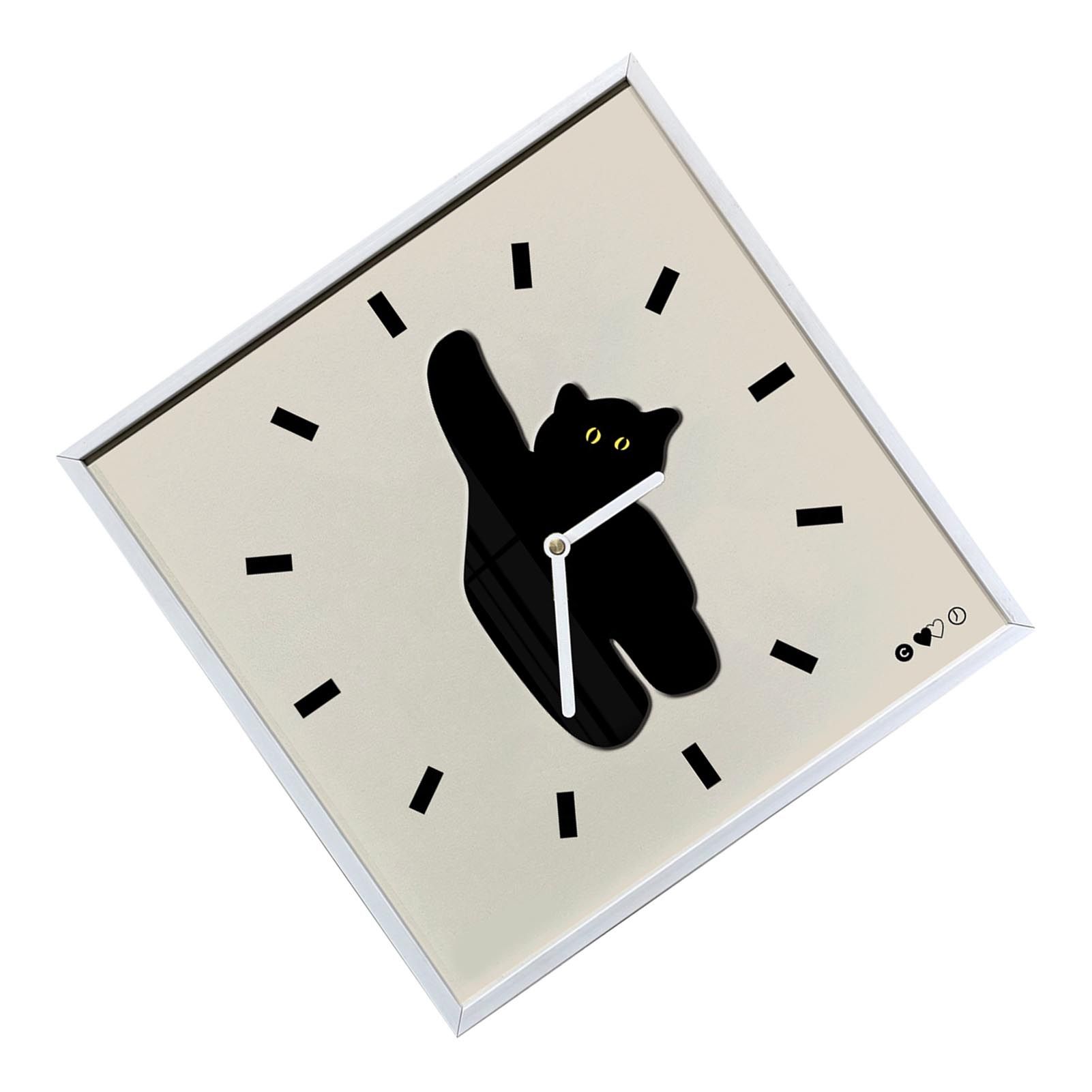 Wall Clock Innovative Nordic Style Cute Cat Pattern Silent Prevents Ticking view 2