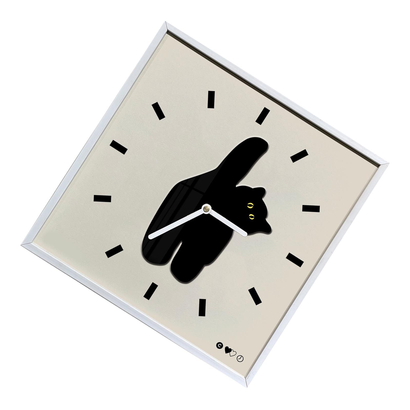 Wall Clock Innovative Nordic Style Cute Cat Pattern Silent Prevents Ticking view 3