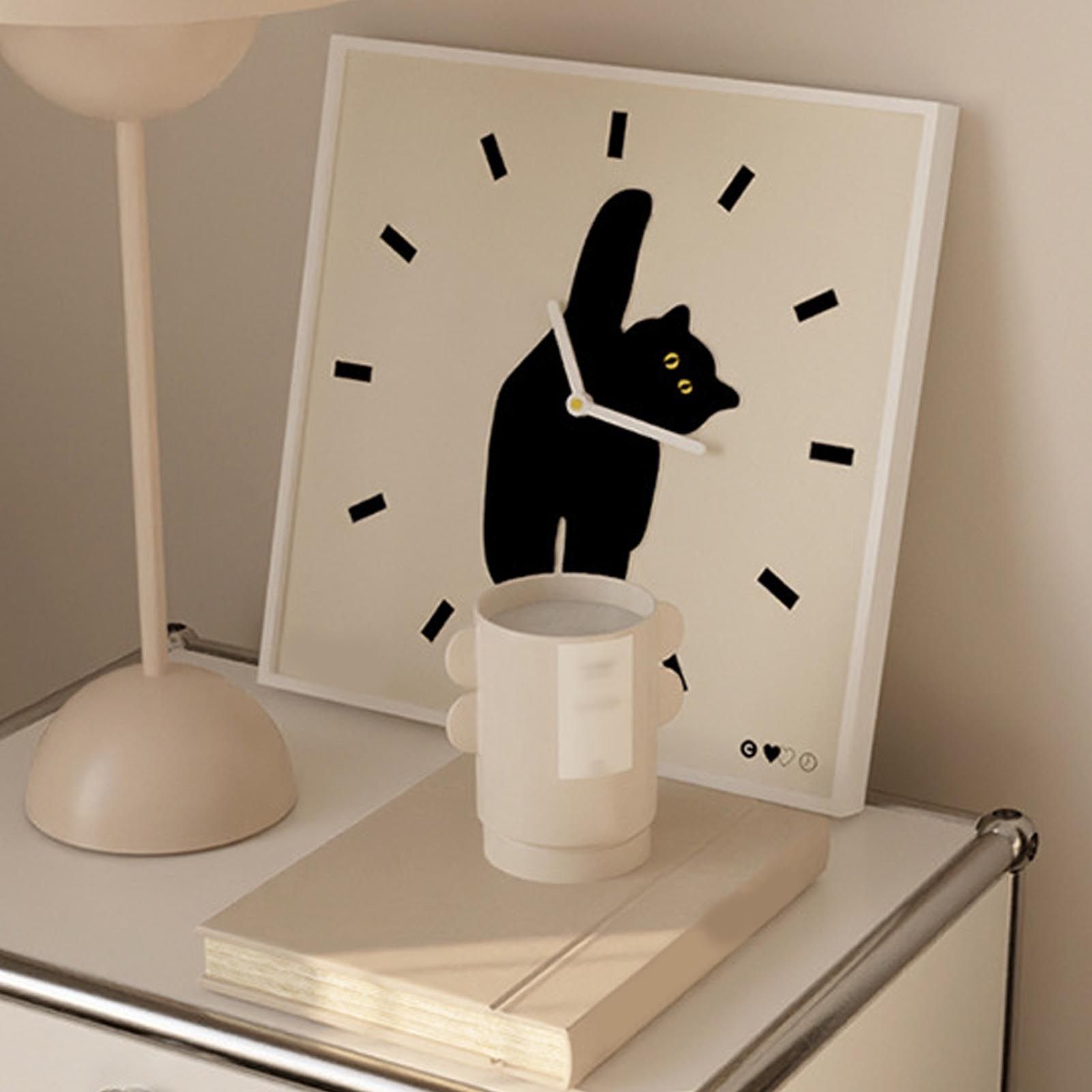 Wall Clock Innovative Nordic Style Cute Cat Pattern Silent Prevents Ticking view 5