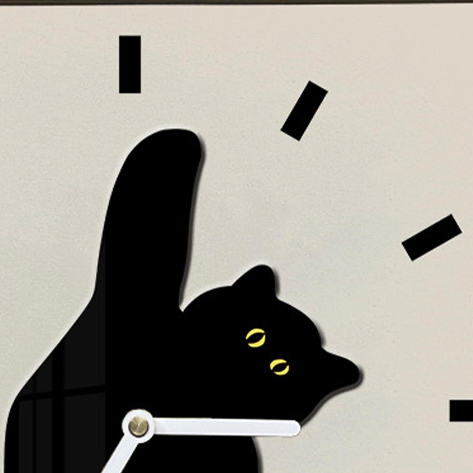 Wall Clock Innovative Nordic Style Cute Cat Pattern Silent Prevents Ticking view 8
