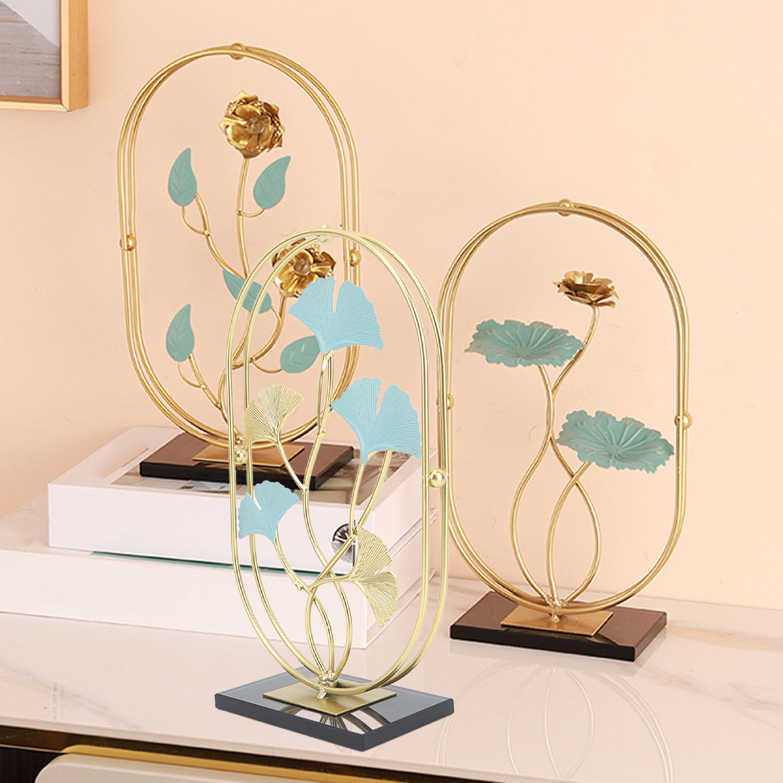 Table Top Ornament Nordic Style Innovative Metal Iron Craft Decoration for TV view 11
