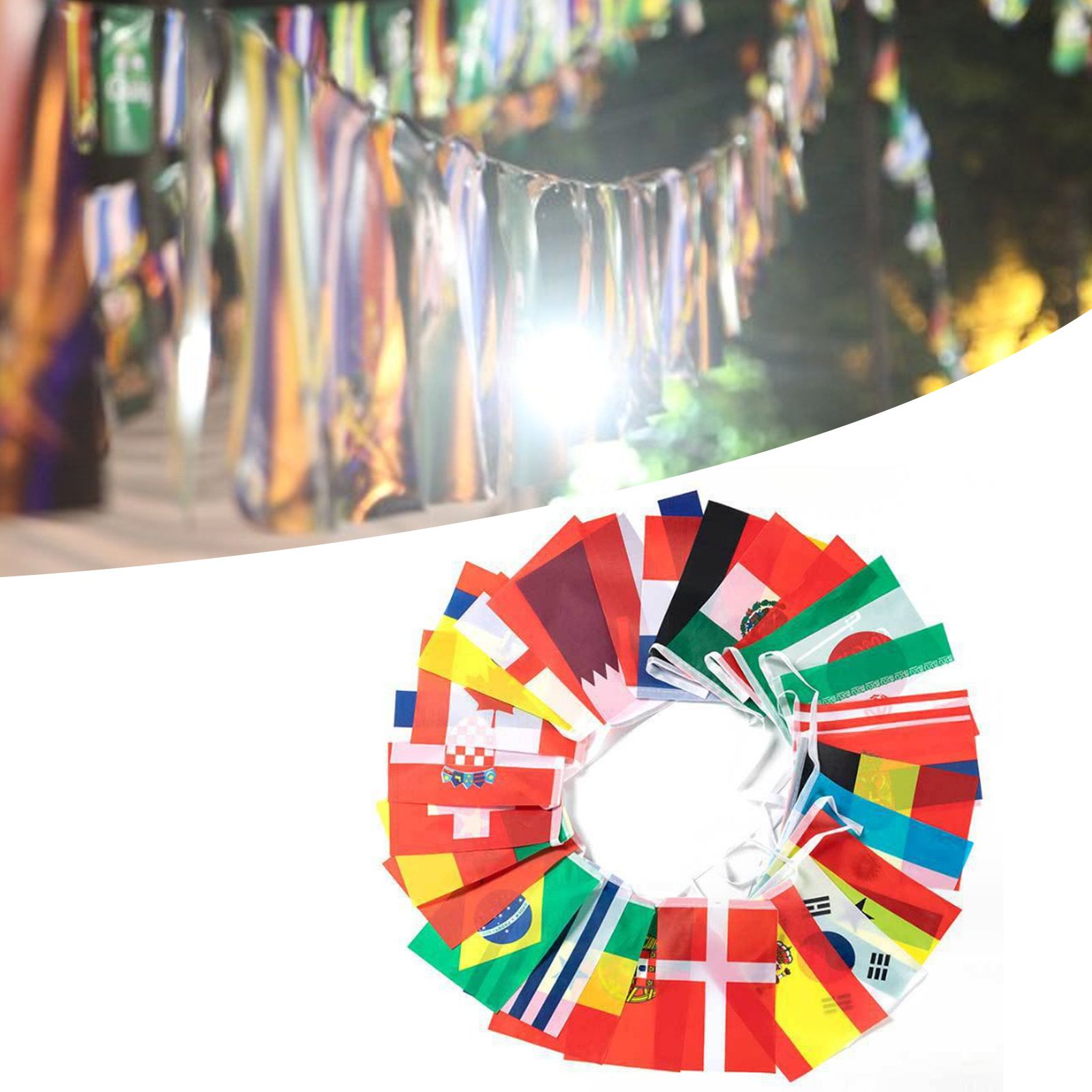 95ft 100 Countries String Flag World Flag Banner International Flags Banner view 12