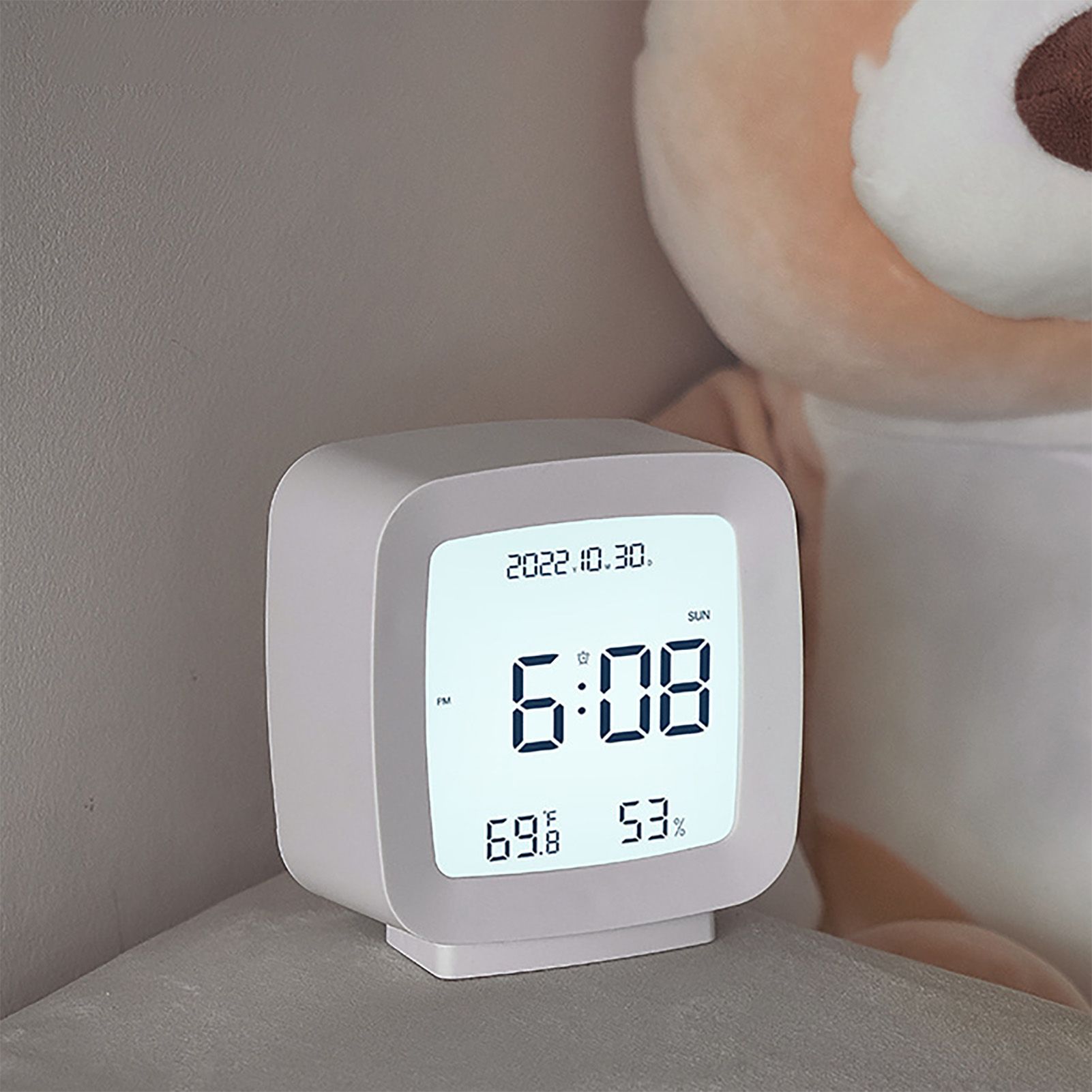 Kids Alarm Clock LED Digital Indoor Alarm Clocks with Temperature and Humidity view 4