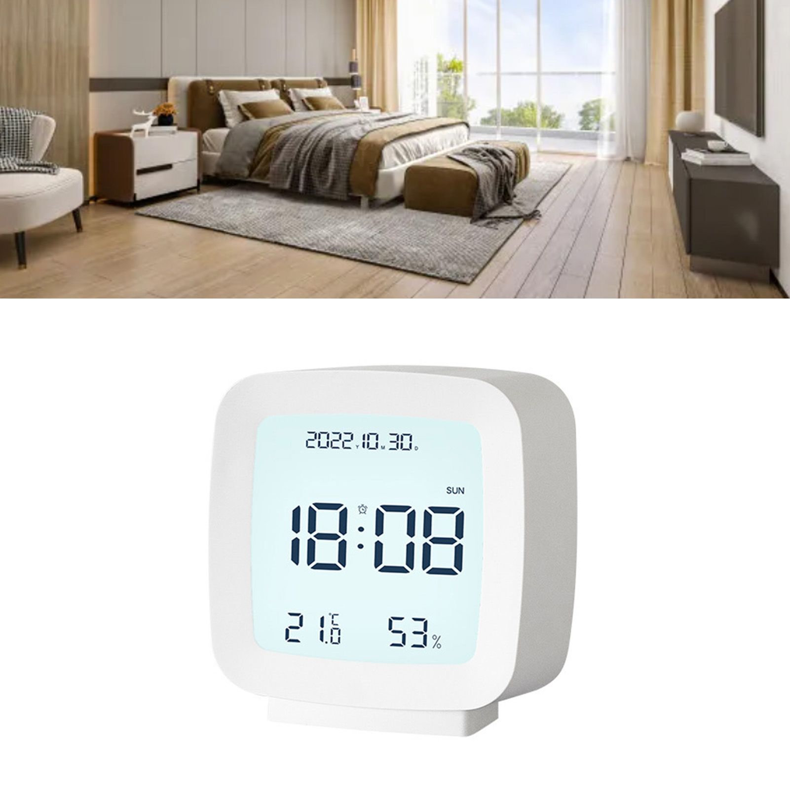 Kids Alarm Clock LED Digital Indoor Alarm Clocks with Temperature and Humidity view 10