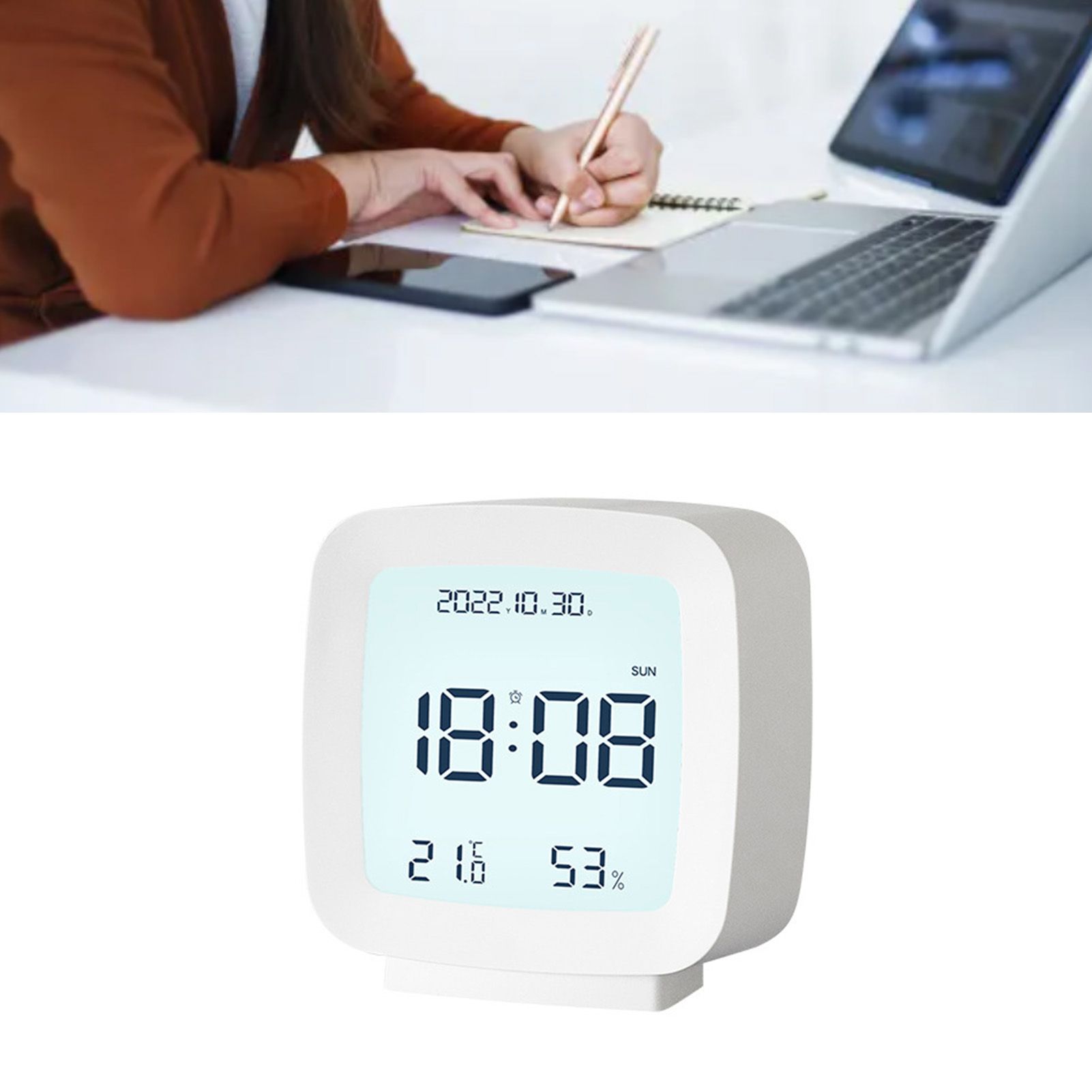 Kids Alarm Clock LED Digital Indoor Alarm Clocks with Temperature and Humidity view 12