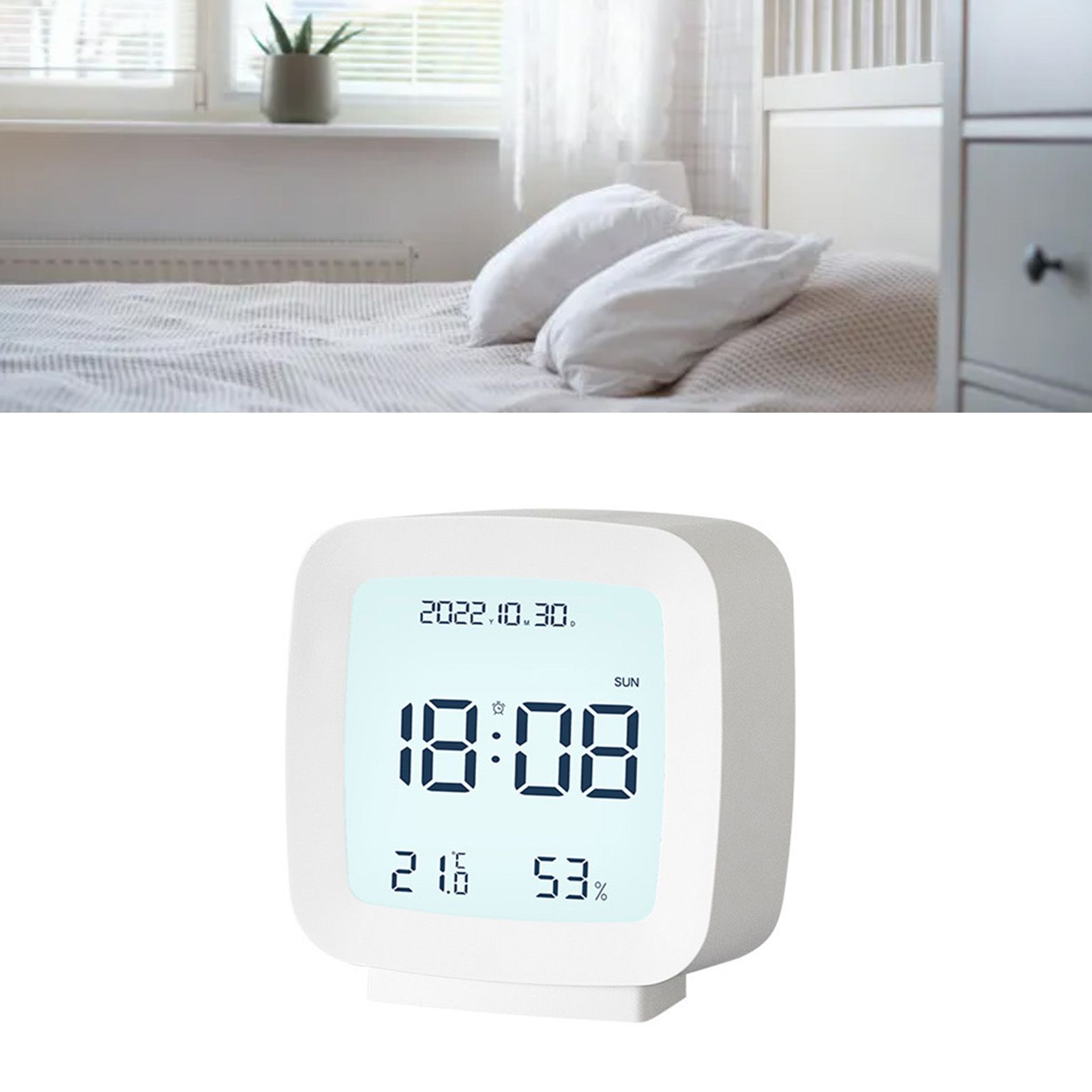 Kids Alarm Clock LED Digital Indoor Alarm Clocks with Temperature and Humidity view 13