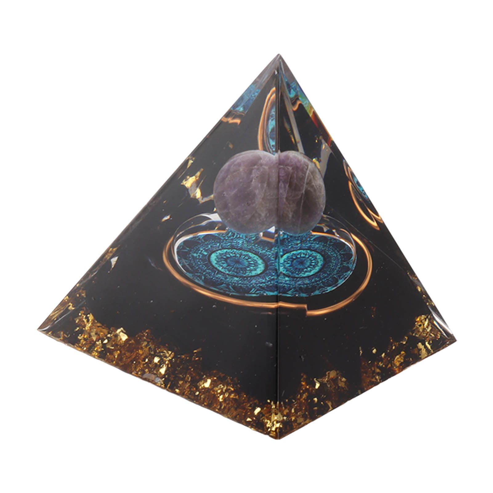 Crystal Epoxy Pyramid Decoration Hand Made 6cm Home Pyramid Desktop Ornament view 3