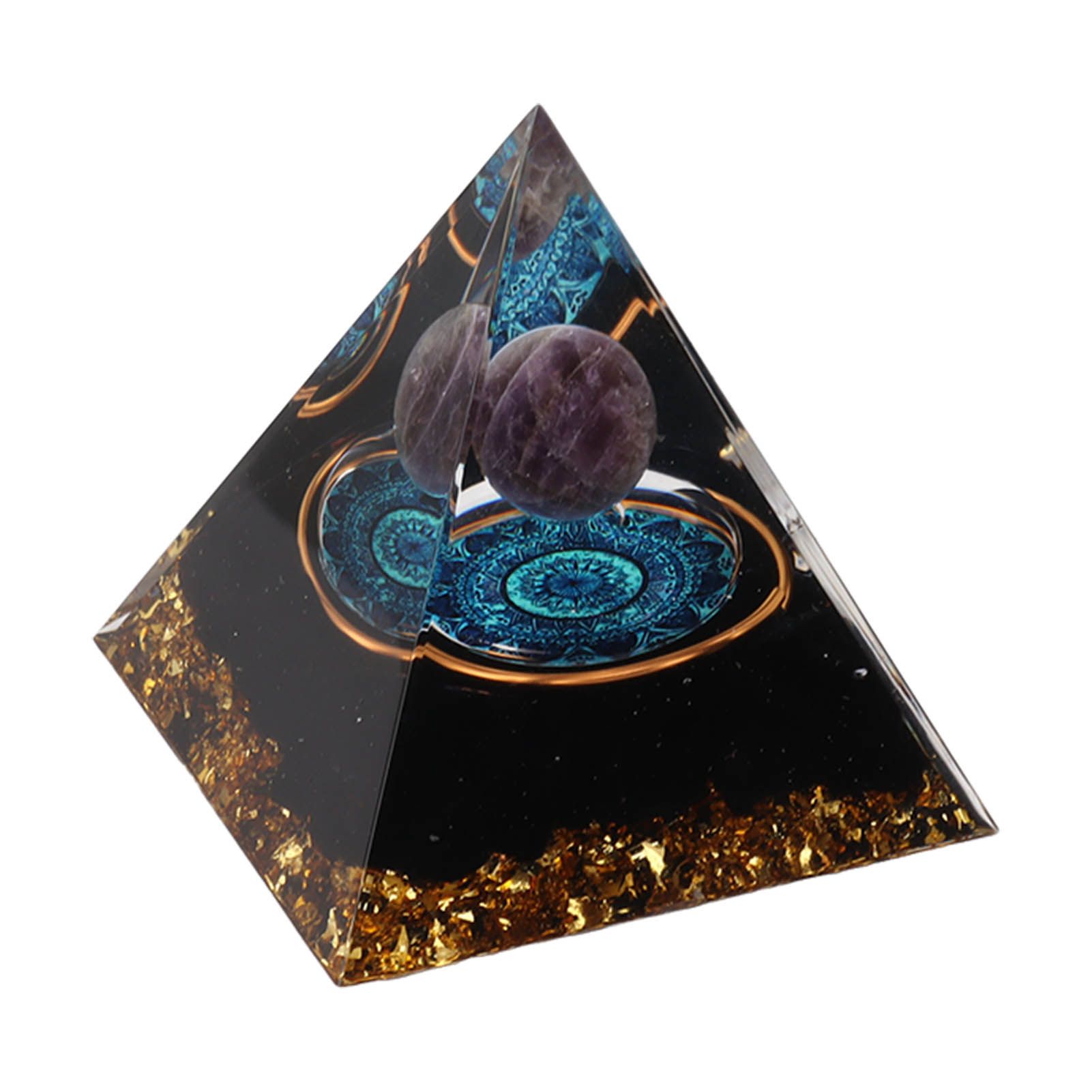 Crystal Epoxy Pyramid Decoration Hand Made 6cm Home Pyramid Desktop Ornament view 4