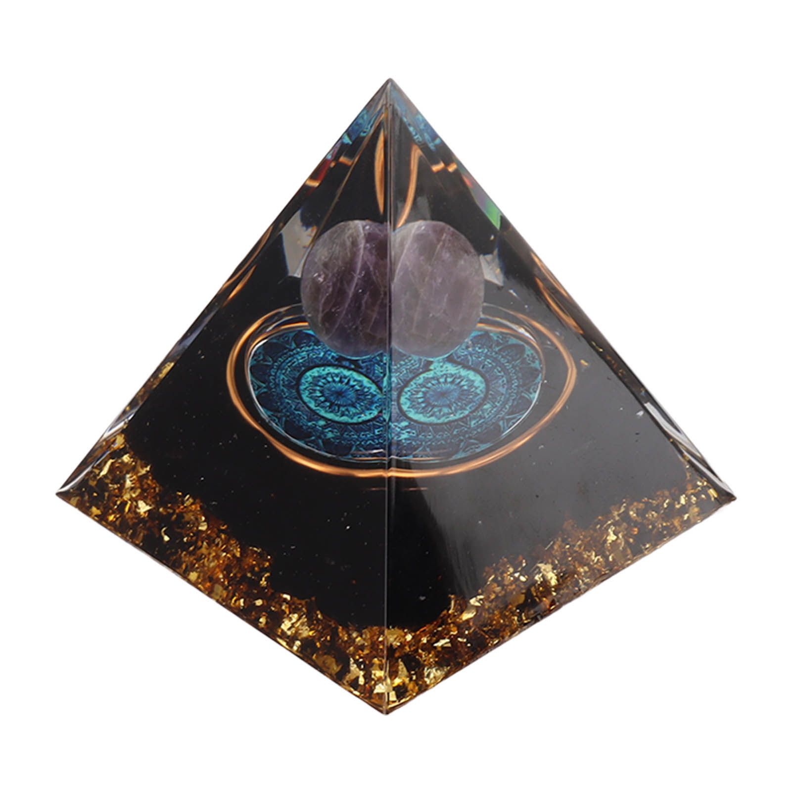 Crystal Epoxy Pyramid Decoration Hand Made 6cm Home Pyramid Desktop Ornament view 5