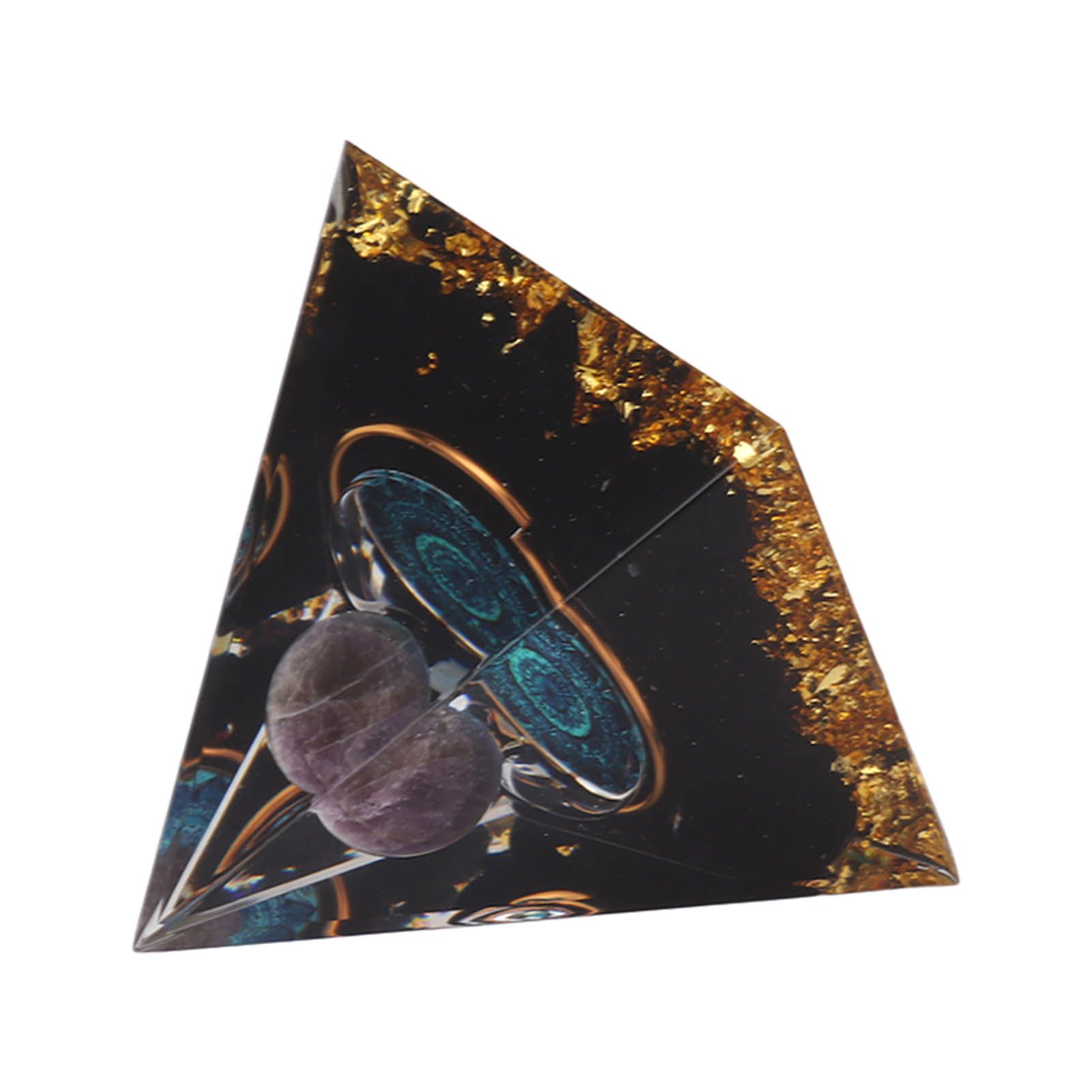 Crystal Epoxy Pyramid Decoration Hand Made 6cm Home Pyramid Desktop Ornament view 6