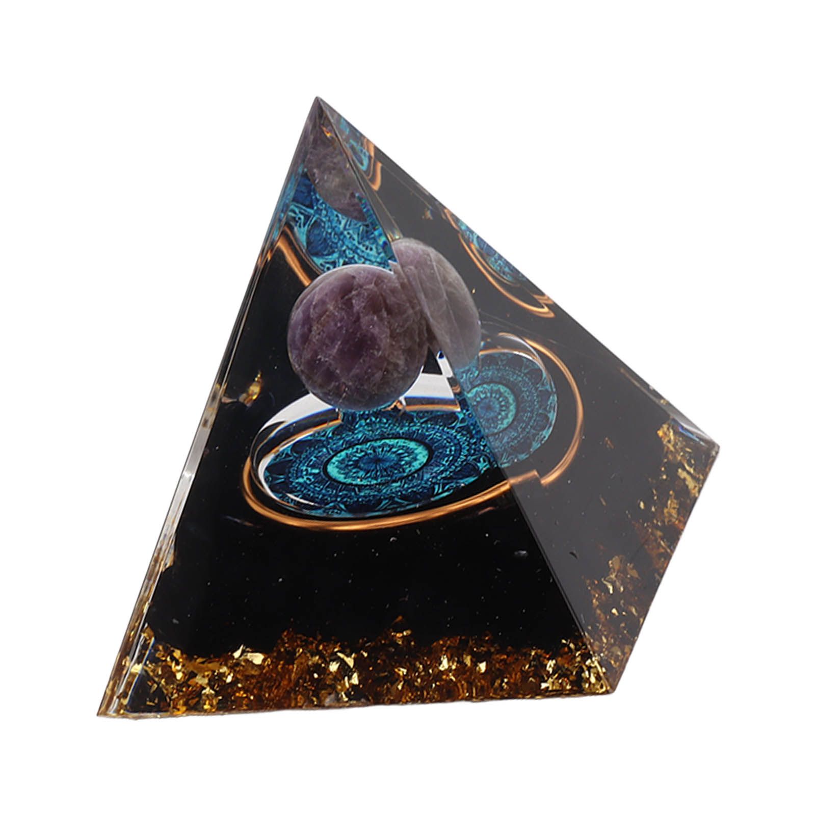 Crystal Epoxy Pyramid Decoration Hand Made 6cm Home Pyramid Desktop Ornament view 7