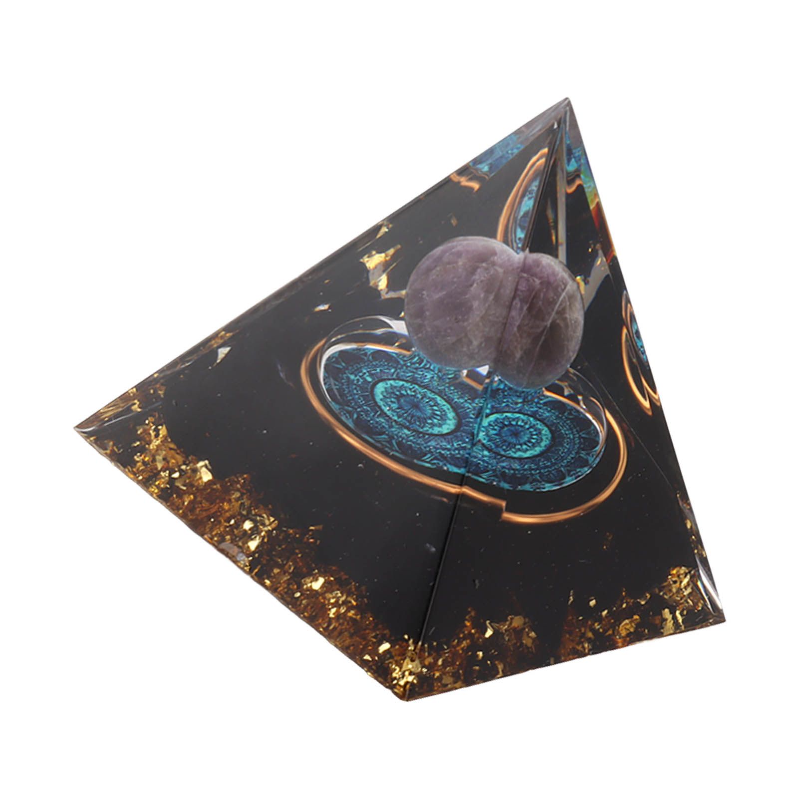 Crystal Epoxy Pyramid Decoration Hand Made 6cm Home Pyramid Desktop Ornament view 8