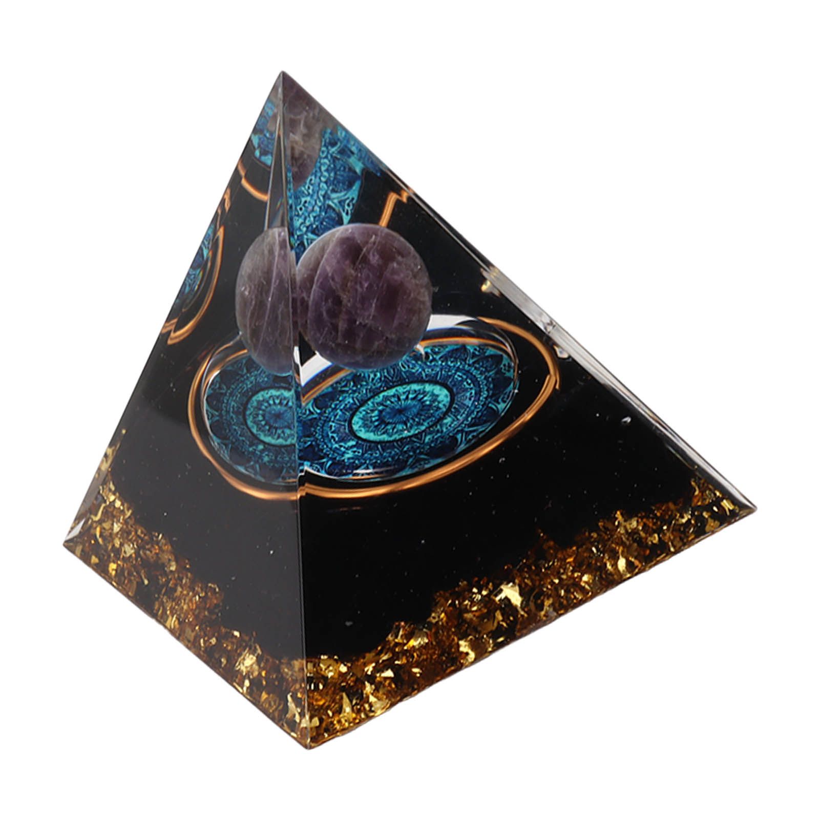 Crystal Epoxy Pyramid Decoration Hand Made 6cm Home Pyramid Desktop Ornament view 9
