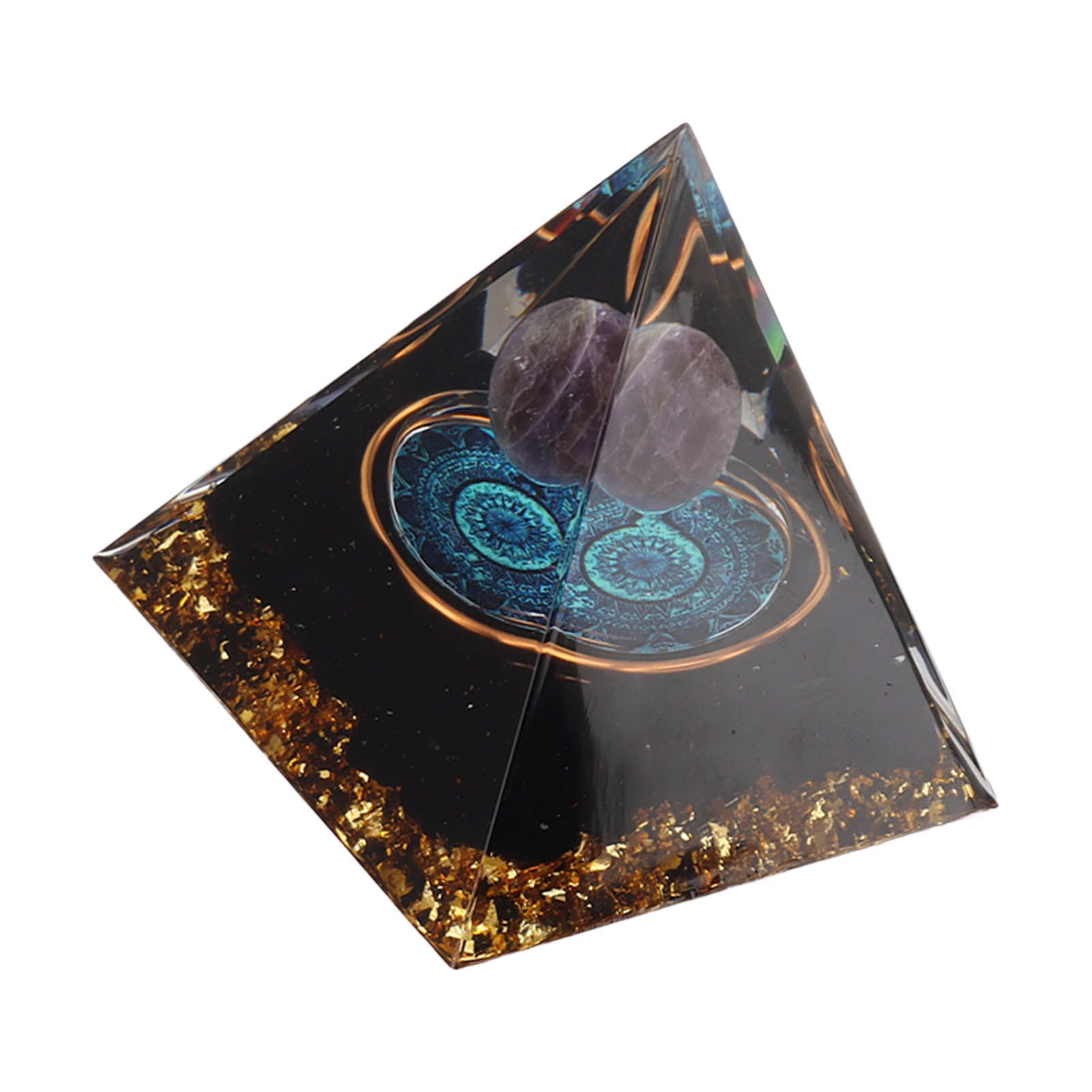 Crystal Epoxy Pyramid Decoration Hand Made 6cm Home Pyramid Desktop Ornament view 10