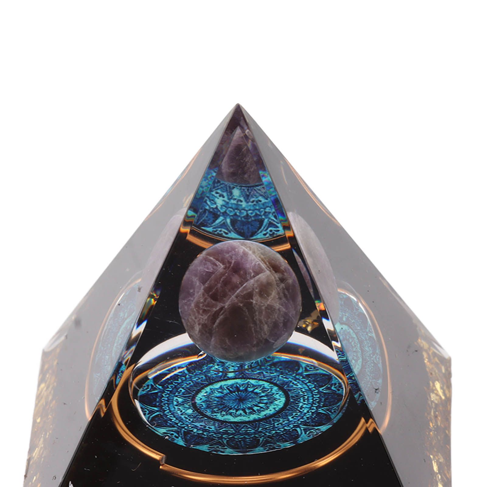 Crystal Epoxy Pyramid Decoration Hand Made 6cm Home Pyramid Desktop Ornament view 13