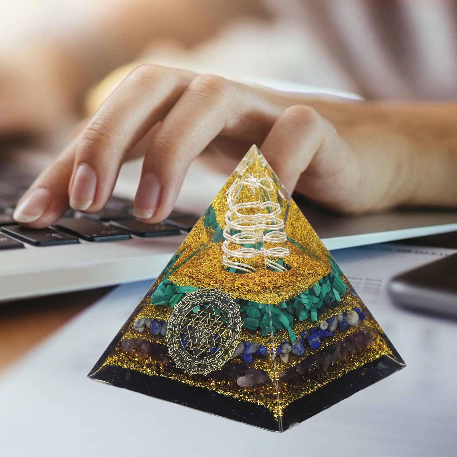 Crystal Pyramid Energy Generator Orgone Pyramid for Positive Energy Desktop view 11