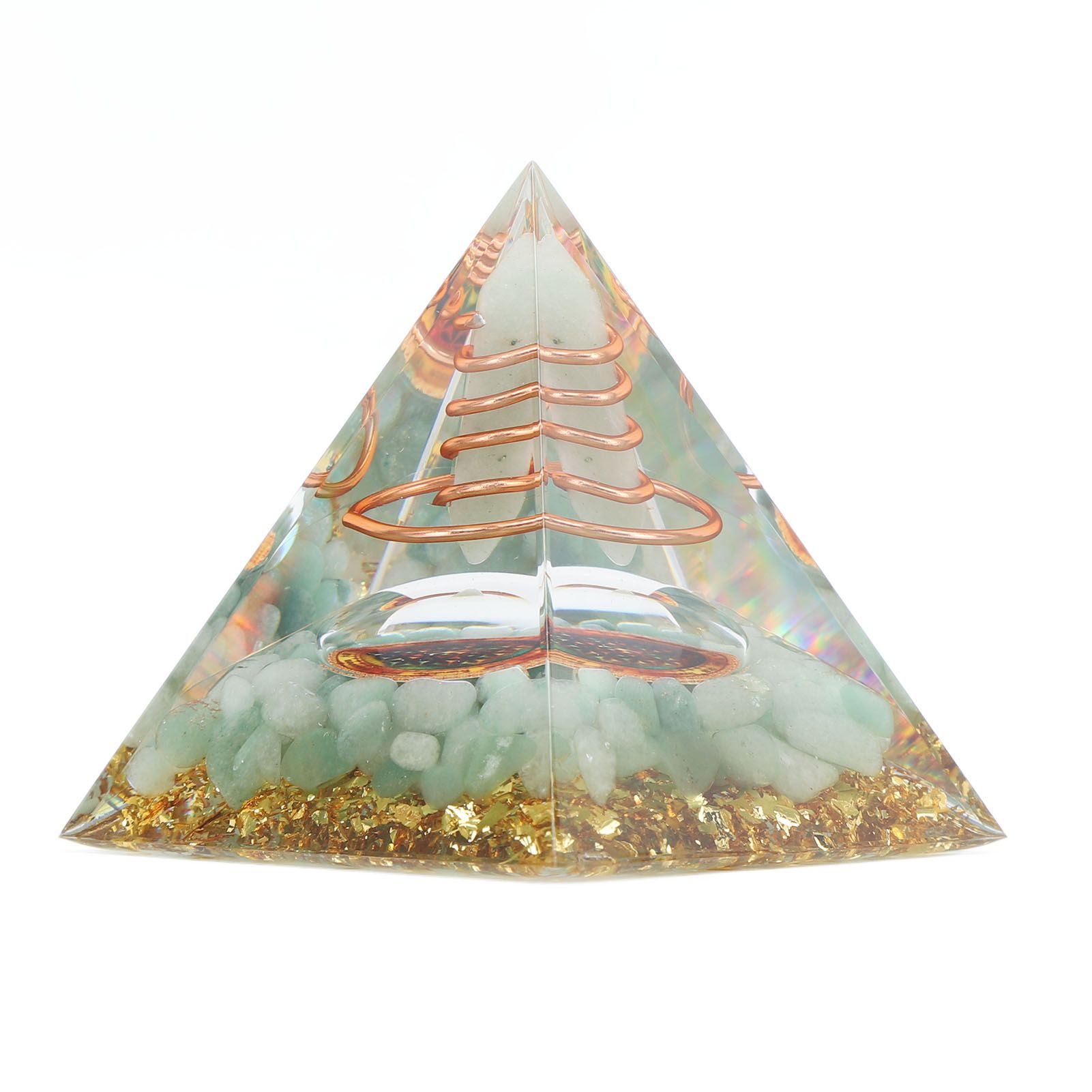 Orgonite Pyramid Crystal Energy Generator 6cm Stone Copper Handmade Pyramid view 2