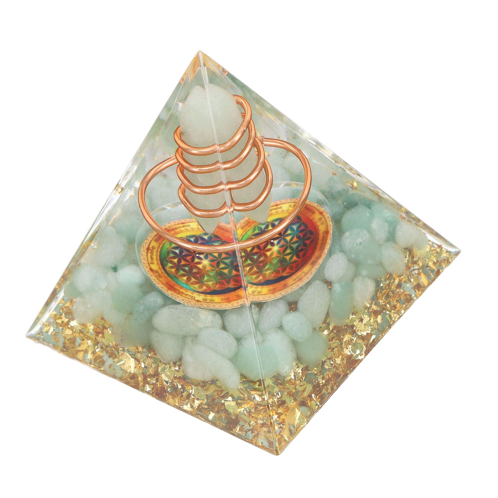Orgonite Pyramid Crystal Energy Generator 6cm Stone Copper Handmade Pyramid view 3