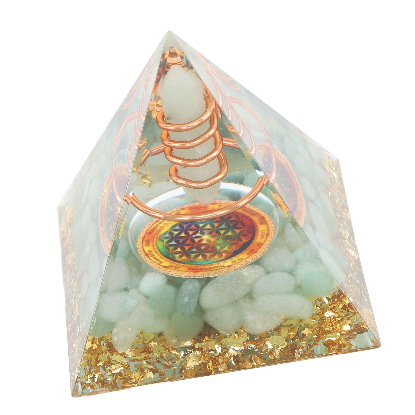 Orgonite Pyramid Crystal Energy Generator 6cm Stone Copper Handmade Pyramid view 4