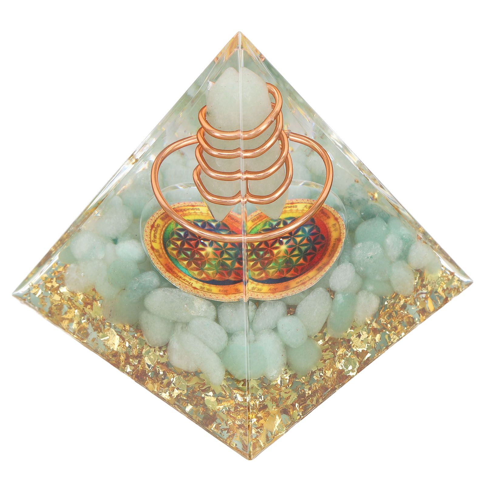 Orgonite Pyramid Crystal Energy Generator 6cm Stone Copper Handmade Pyramid view 6