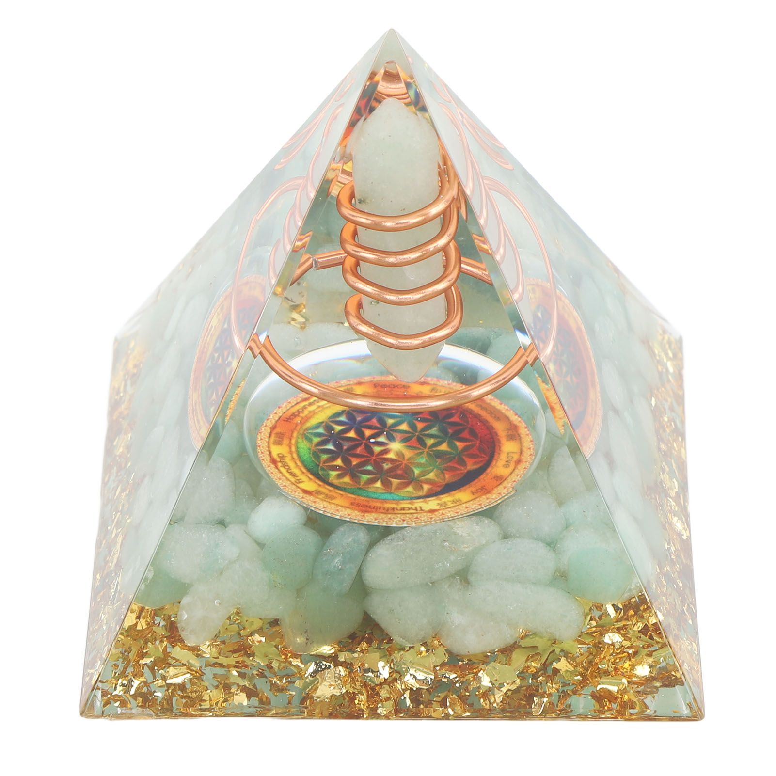 Orgonite Pyramid Crystal Energy Generator 6cm Stone Copper Handmade Pyramid view 7