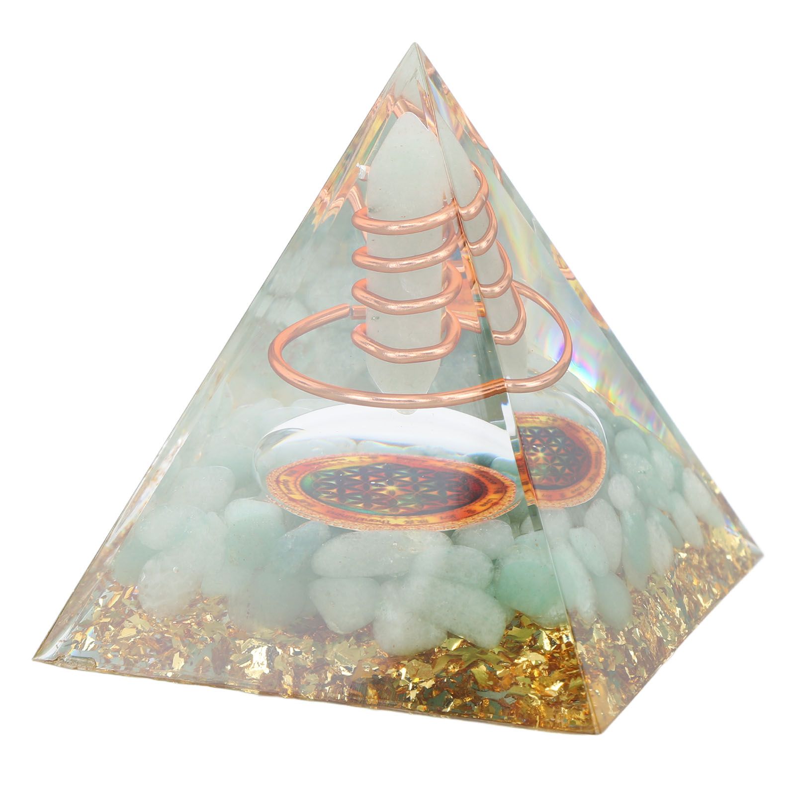 Orgonite Pyramid Crystal Energy Generator 6cm Stone Copper Handmade Pyramid view 8