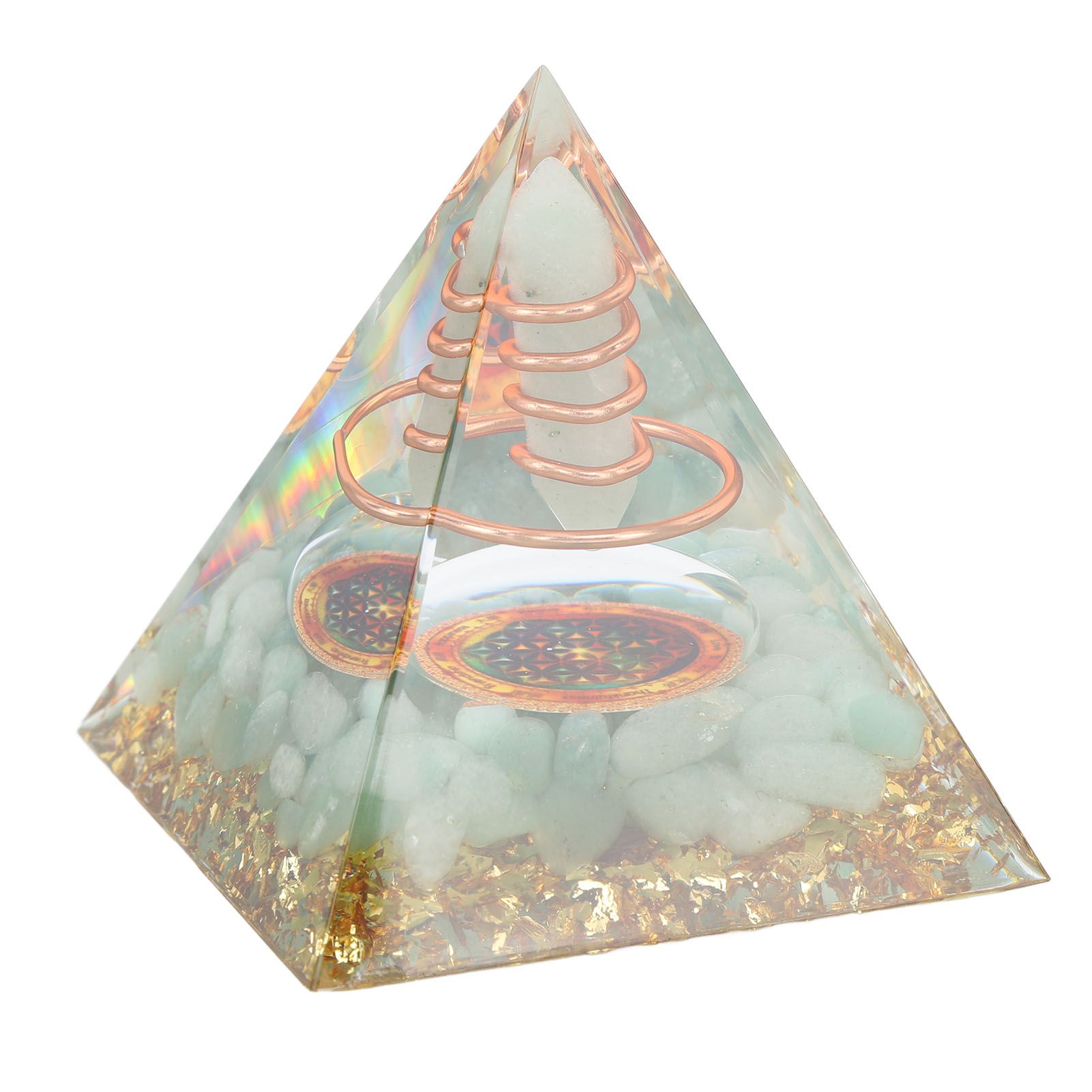 Orgonite Pyramid Crystal Energy Generator 6cm Stone Copper Handmade Pyramid view 9