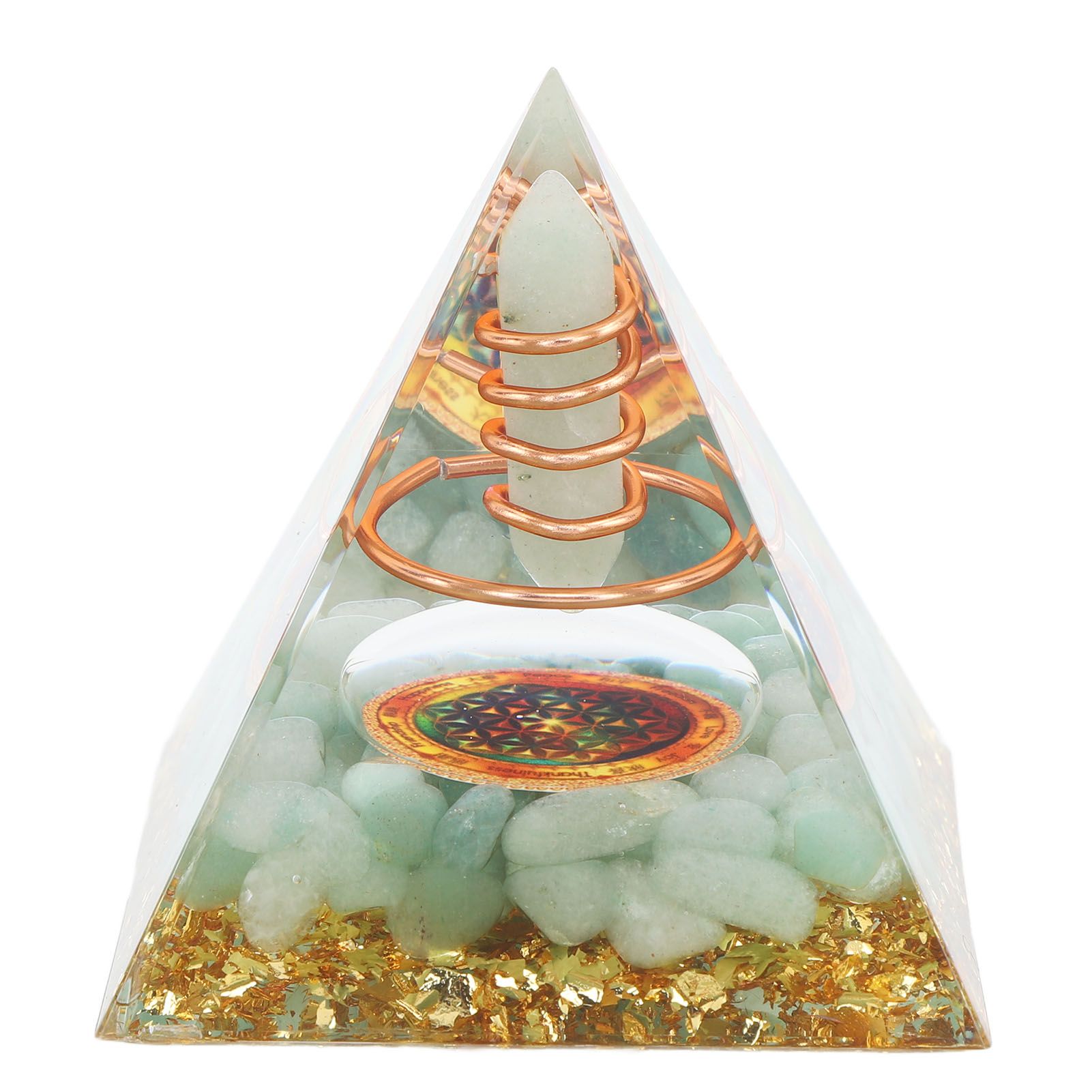 Orgonite Pyramid Crystal Energy Generator 6cm Stone Copper Handmade Pyramid view 10