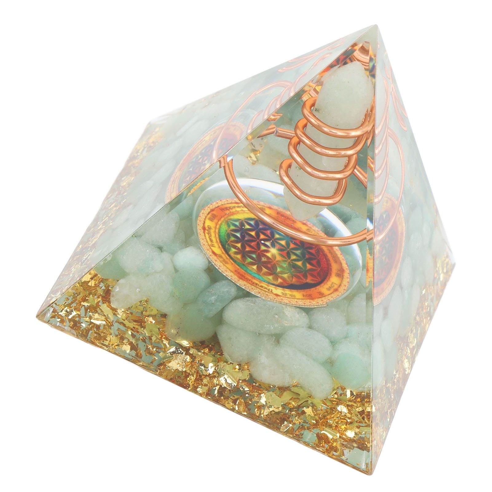 Orgonite Pyramid Crystal Energy Generator 6cm Stone Copper Handmade Pyramid view 13