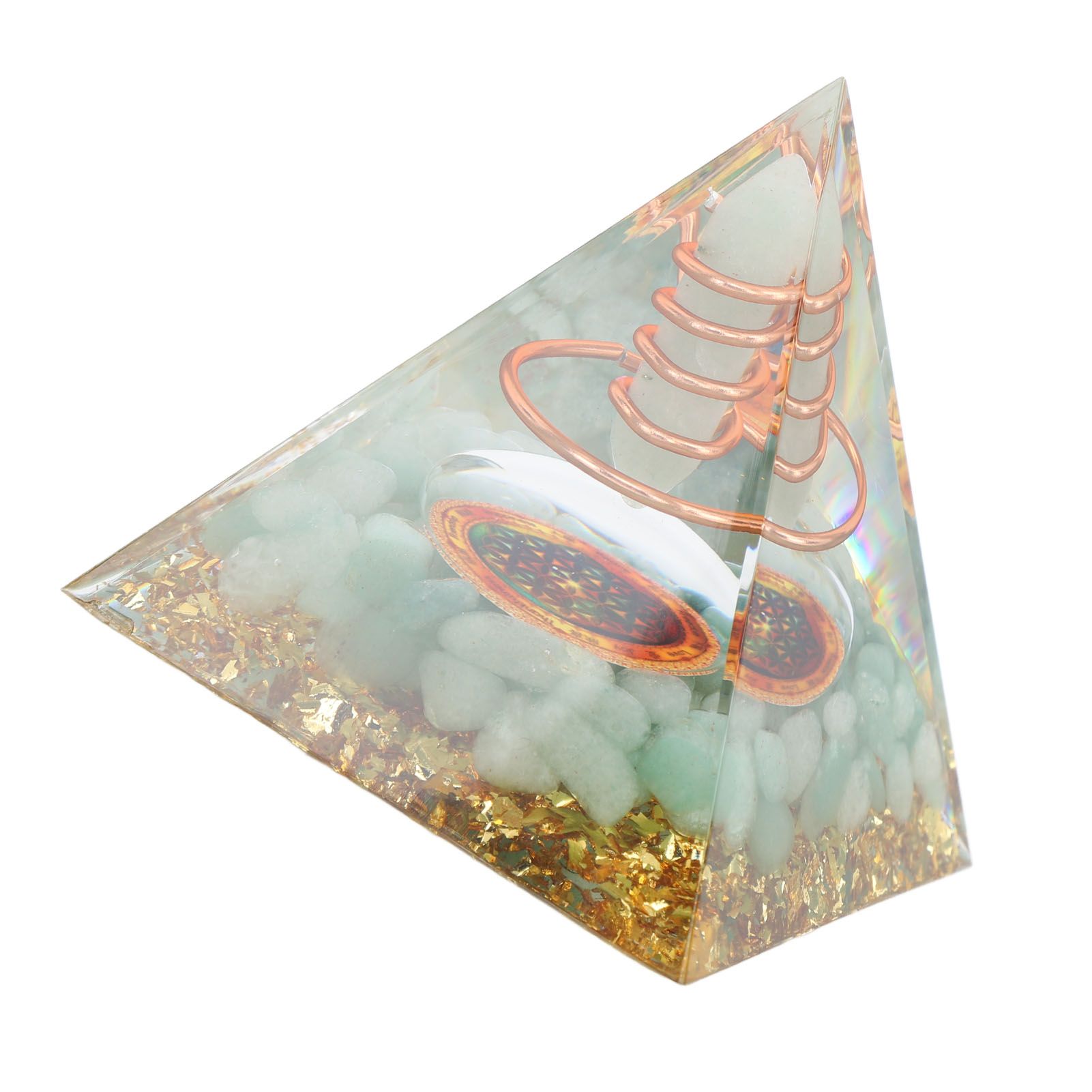 Orgonite Pyramid Crystal Energy Generator 6cm Stone Copper Handmade Pyramid view 14