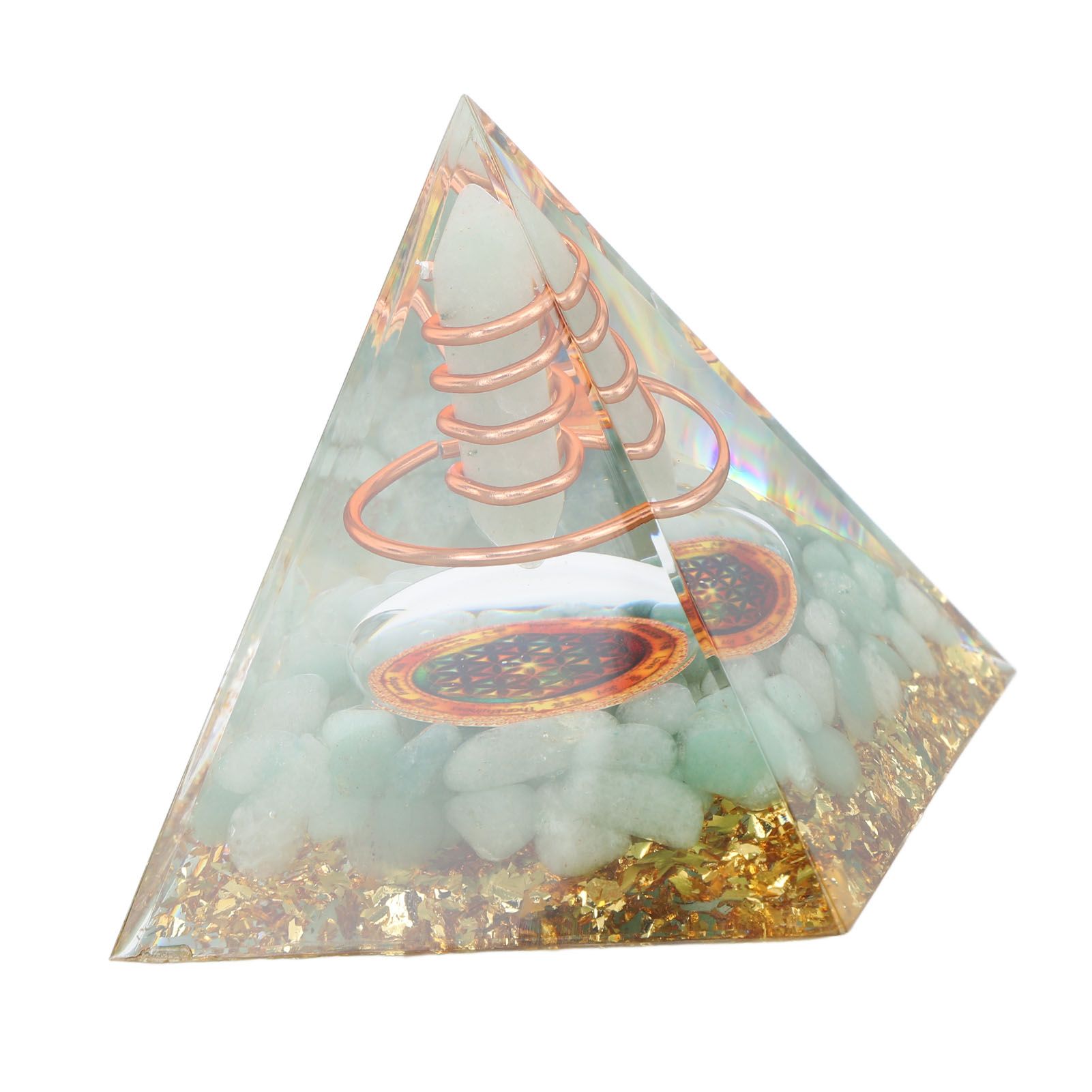 Orgonite Pyramid Crystal Energy Generator 6cm Stone Copper Handmade Pyramid view 15
