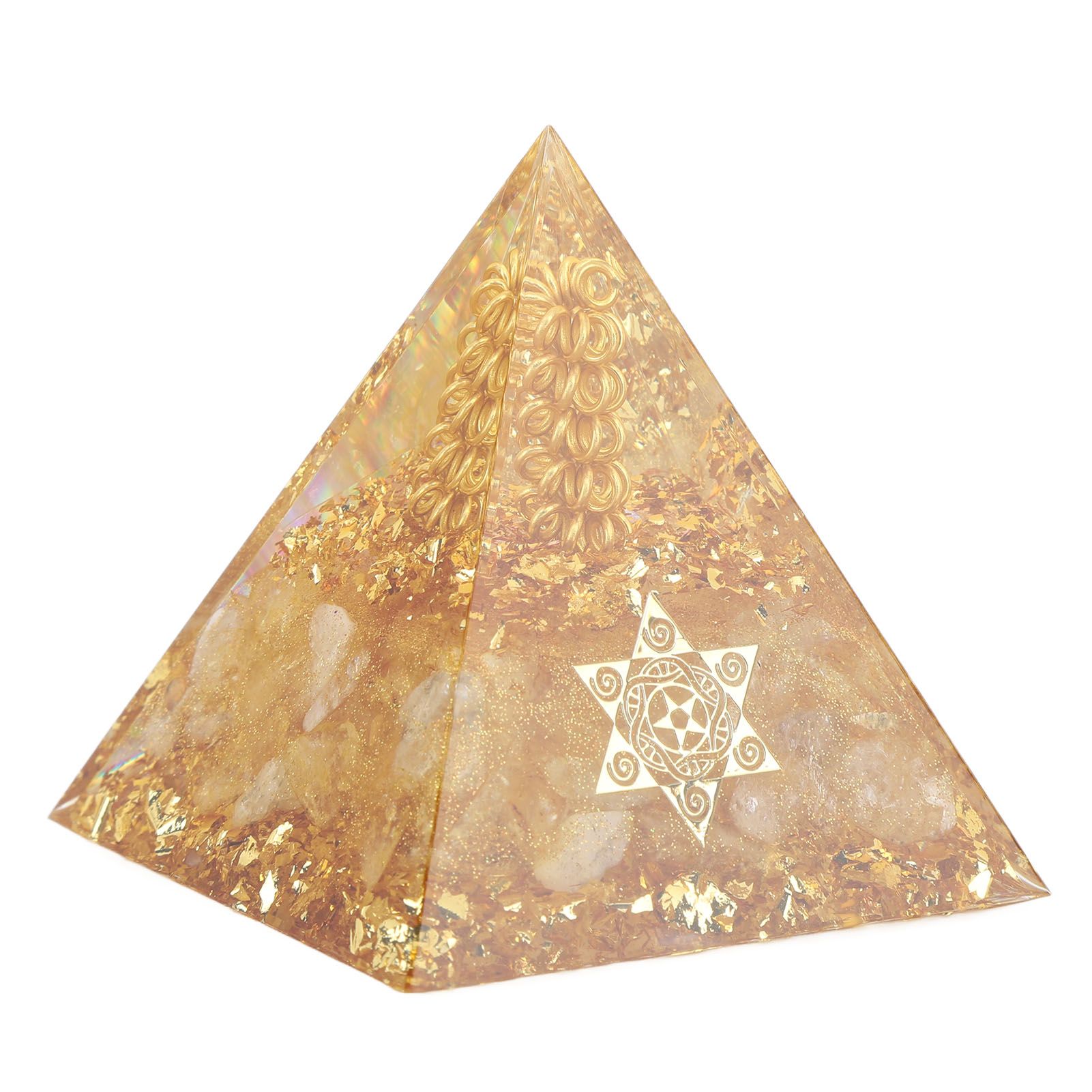 Orgonite Pyramid 6cm Energy Generator Crystal Wire Handmade Pyramid Decor for