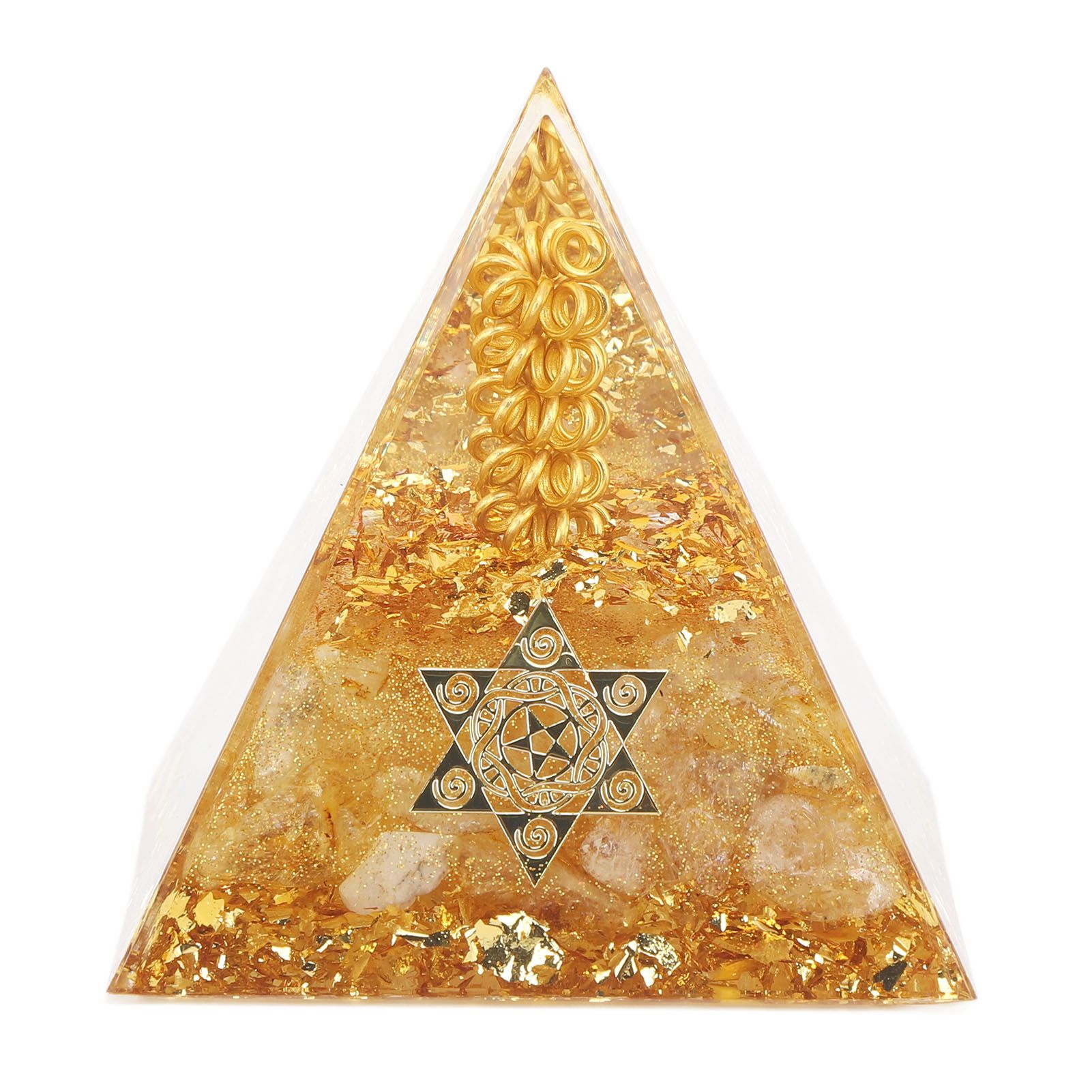 Orgonite Pyramid 6cm Energy Generator Crystal Wire Handmade Pyramid Decor for view 3