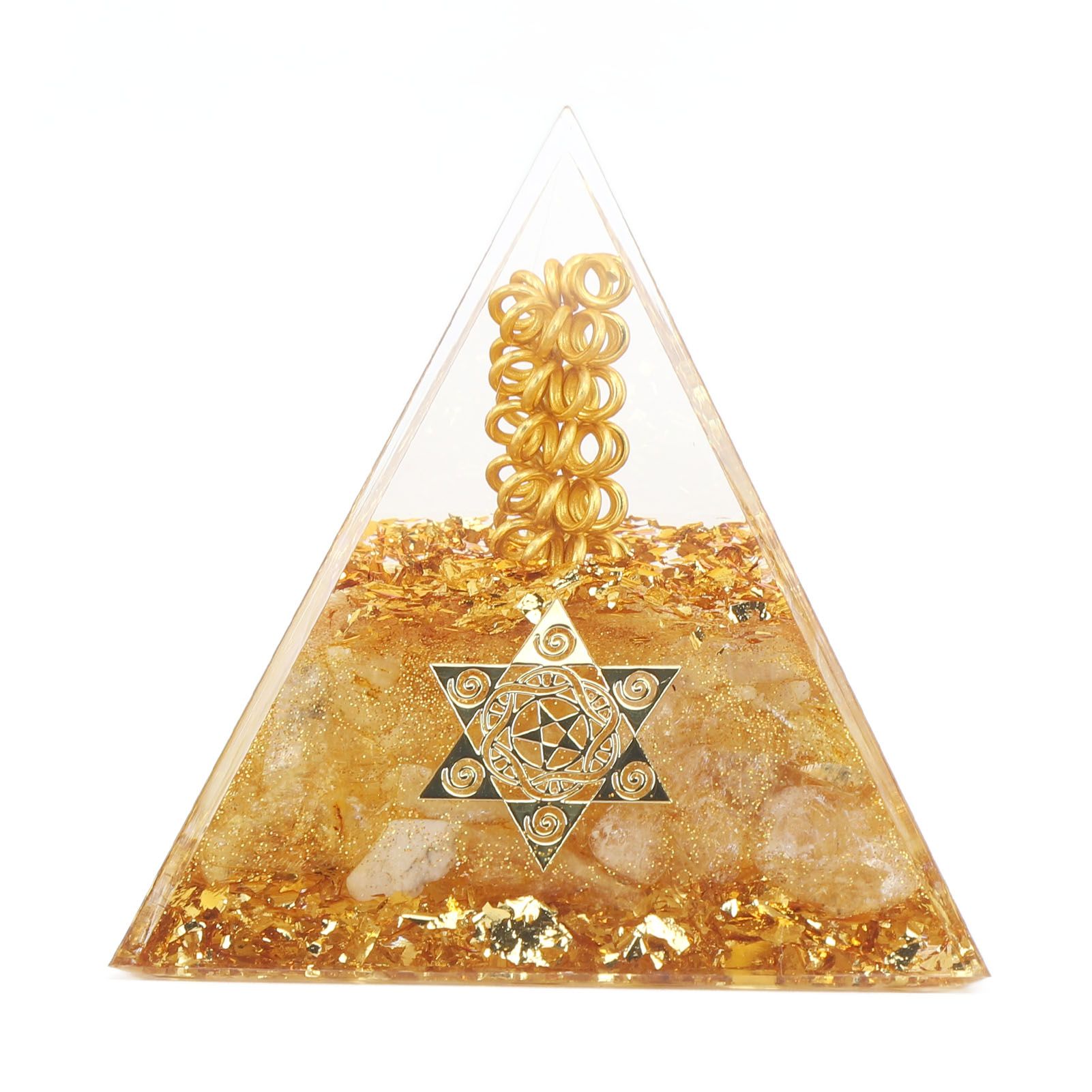 Orgonite Pyramid 6cm Energy Generator Crystal Wire Handmade Pyramid Decor for view 5