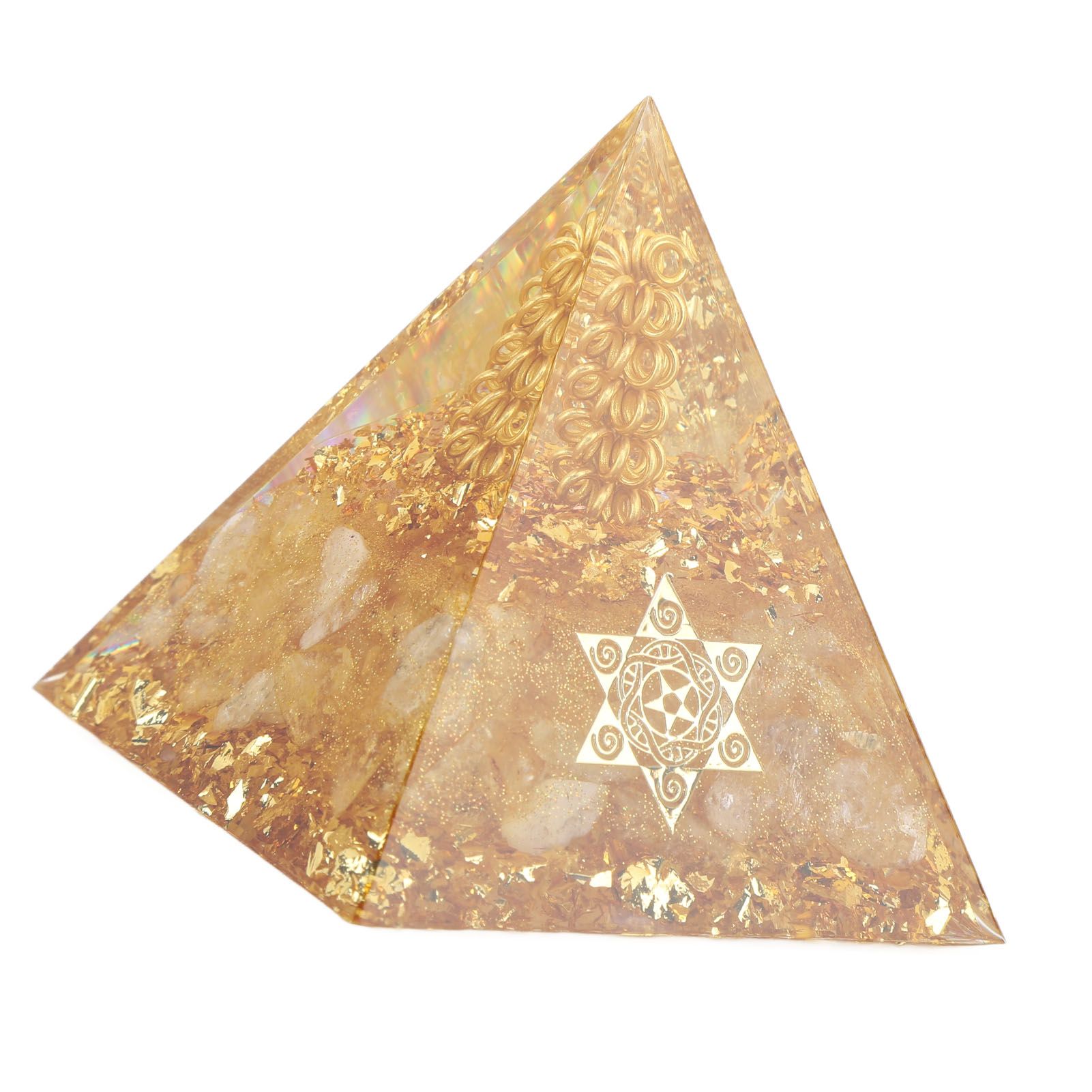 Orgonite Pyramid 6cm Energy Generator Crystal Wire Handmade Pyramid Decor for view 6