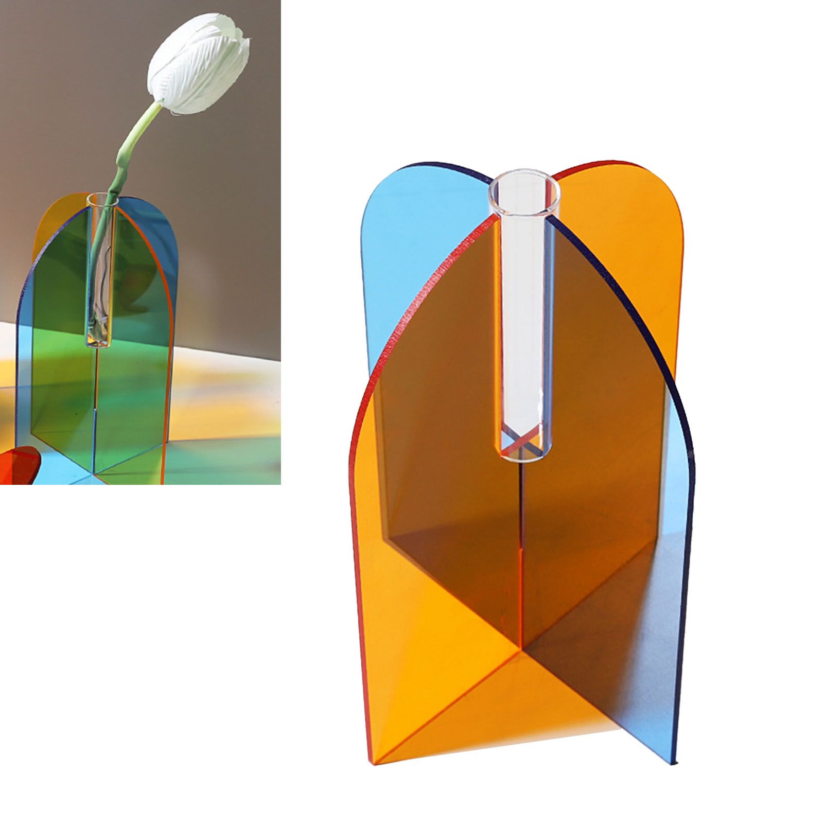 Acrylic Geometric Flower Vase Fine Detail Easy To Clean Acrylic Geometric view 5