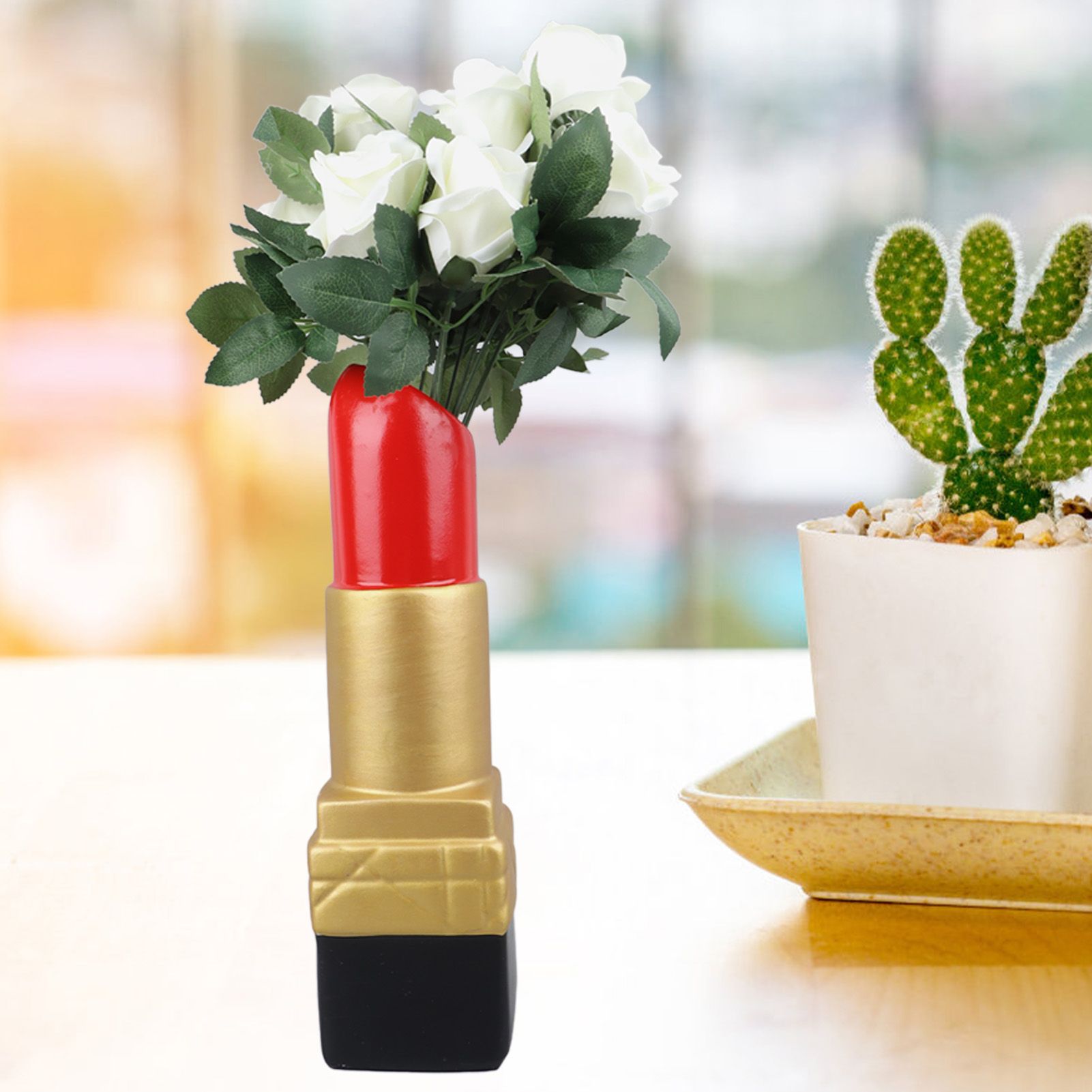 Creative Lipstick Shape Vase Beautiful Resin Exquisite Realistic Lipstick view 11