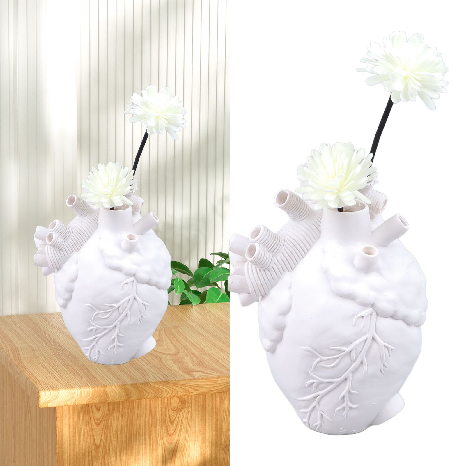 Creative Anatomical Heart Vases Resin Sculpture Heart Shaped Art Flower Vases view 11