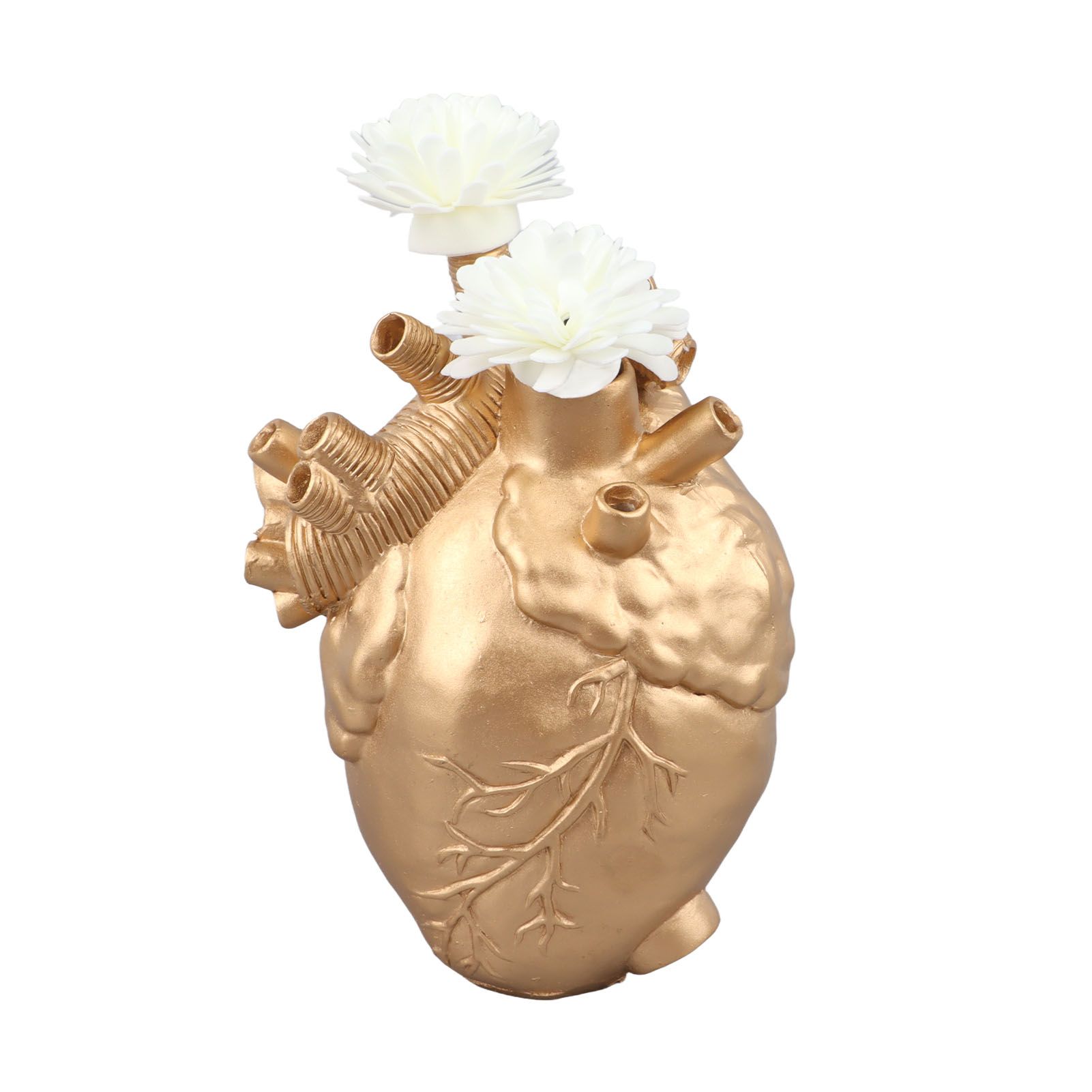Creative Anatomical Heart Vases Resin Sculpture Heart Shaped Art Flower Vases view 2