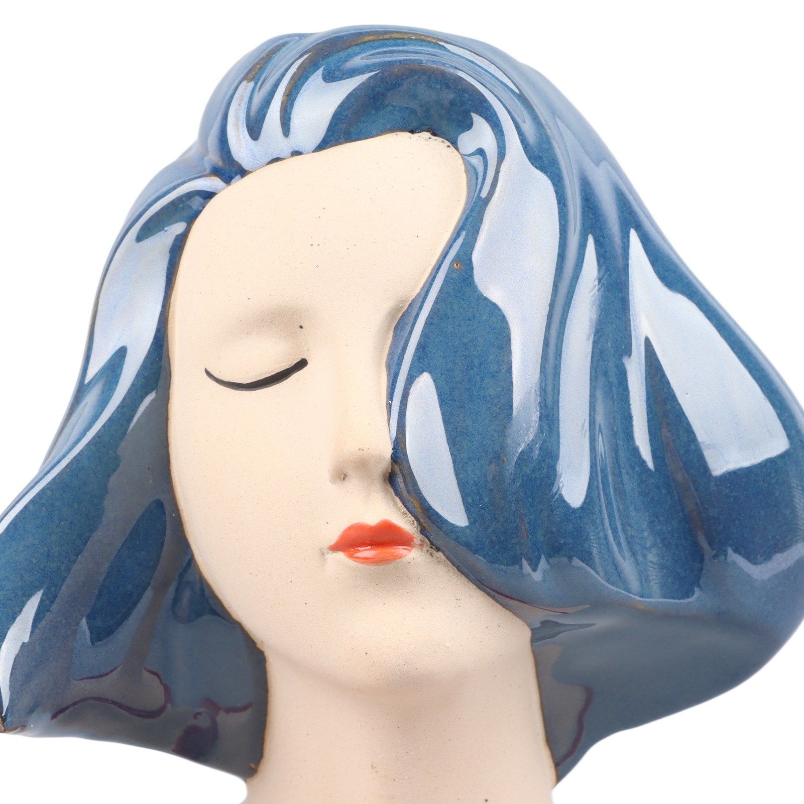 Girl Face Vase Modern Decorative Sculpture Ceramic Head Flower Vase for Living view 14